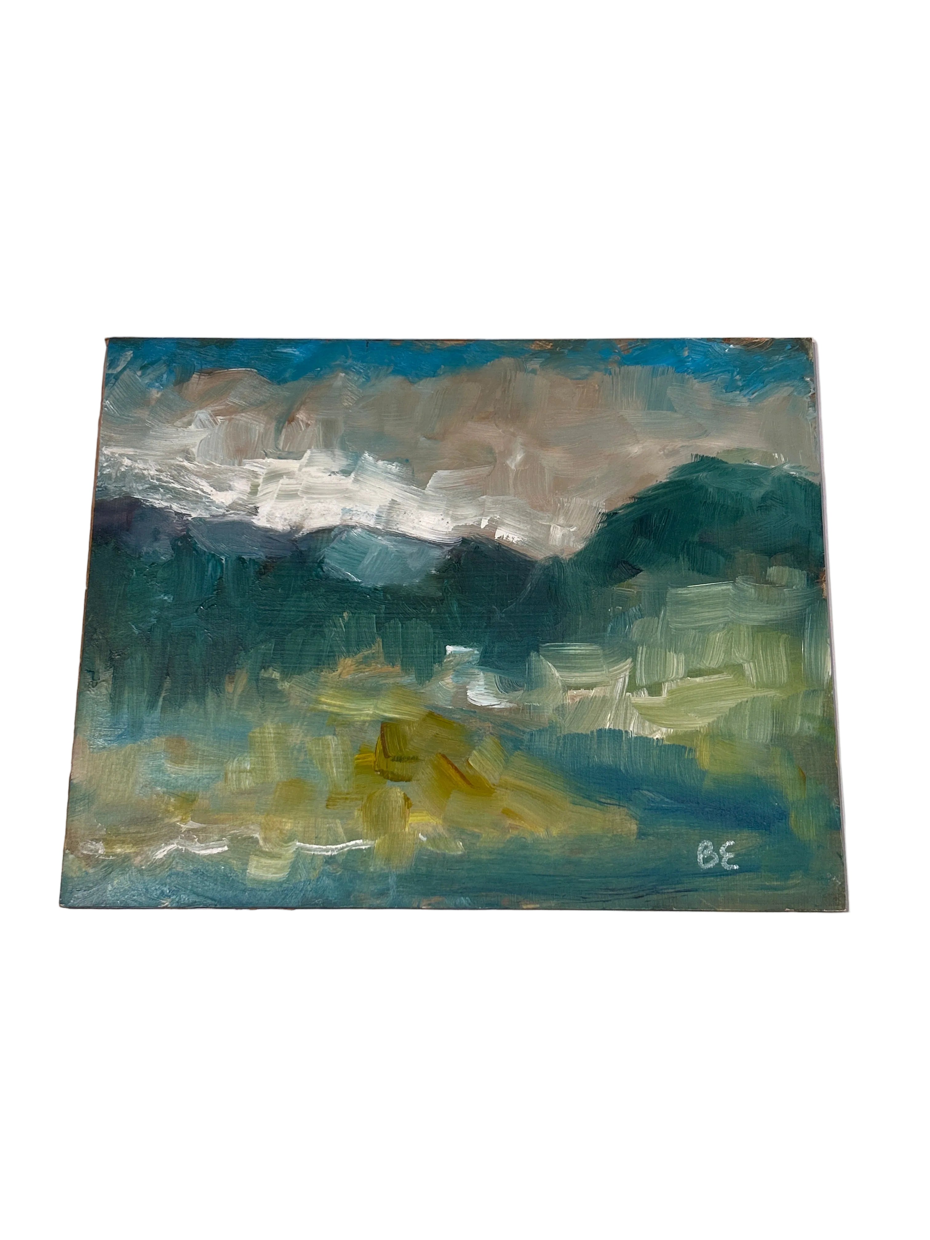 Vintage impressionist oil landscape painting signed