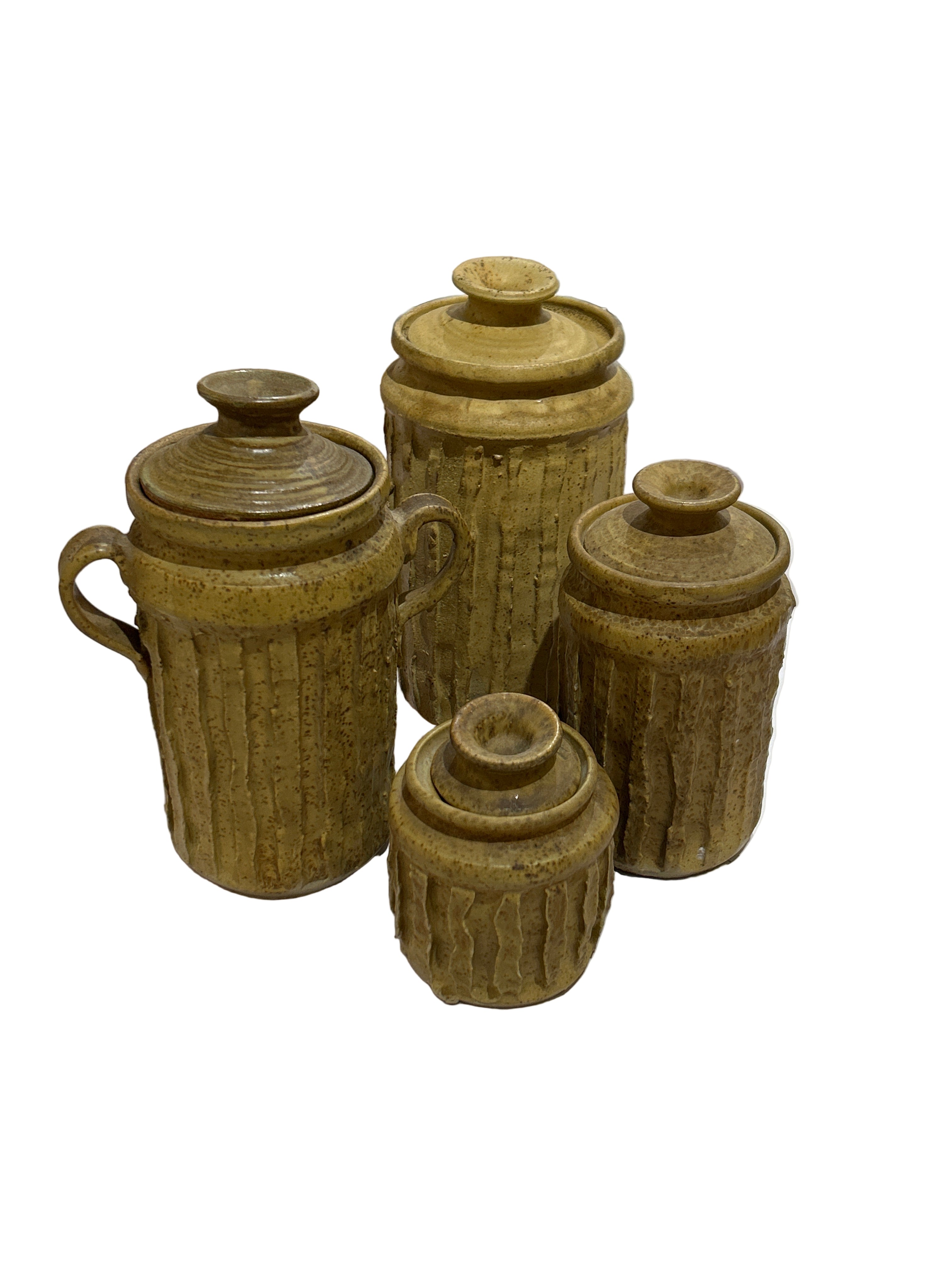 Vintage set of 4 stoneware jars