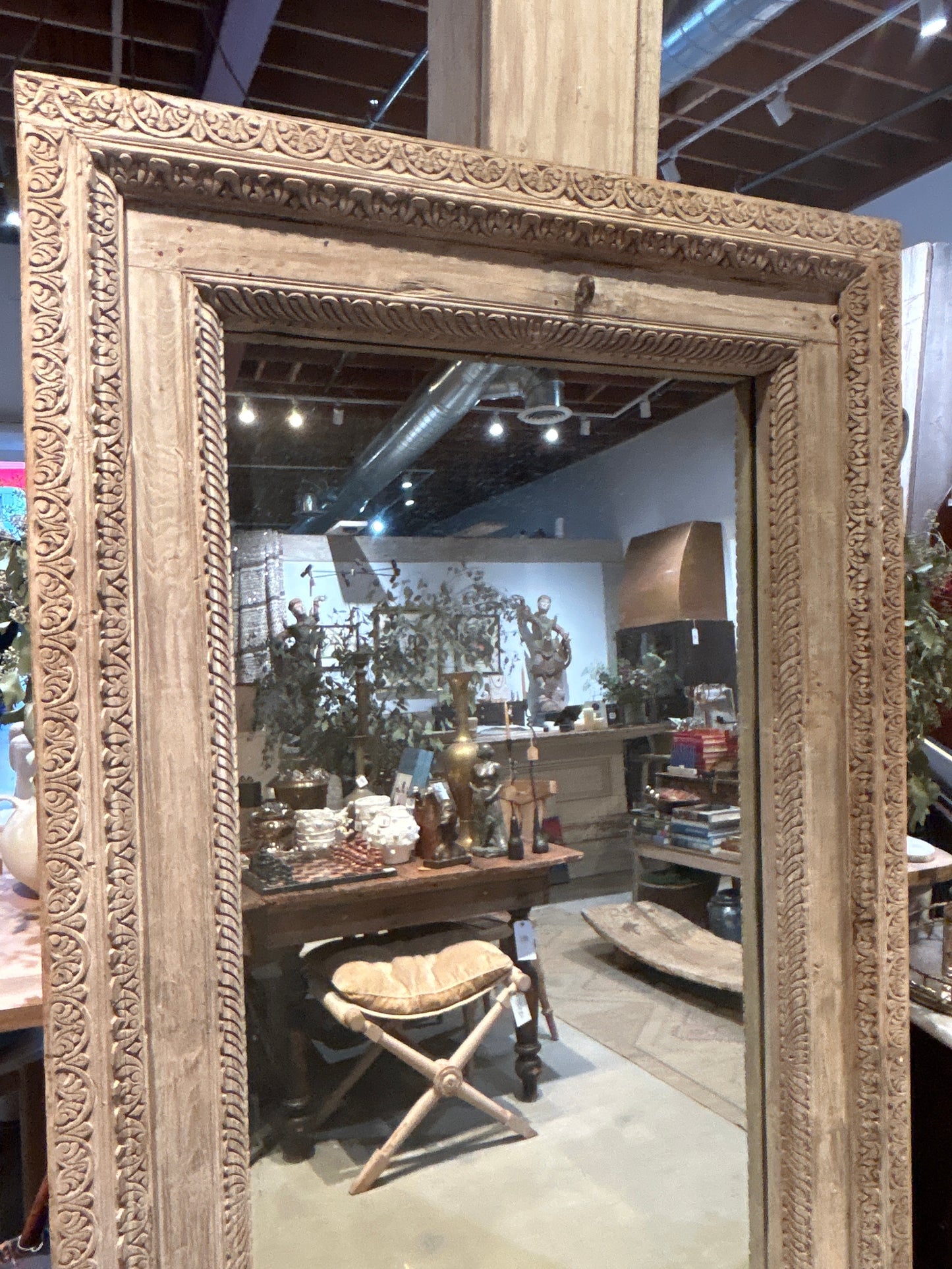 Vintage carved wood mirror