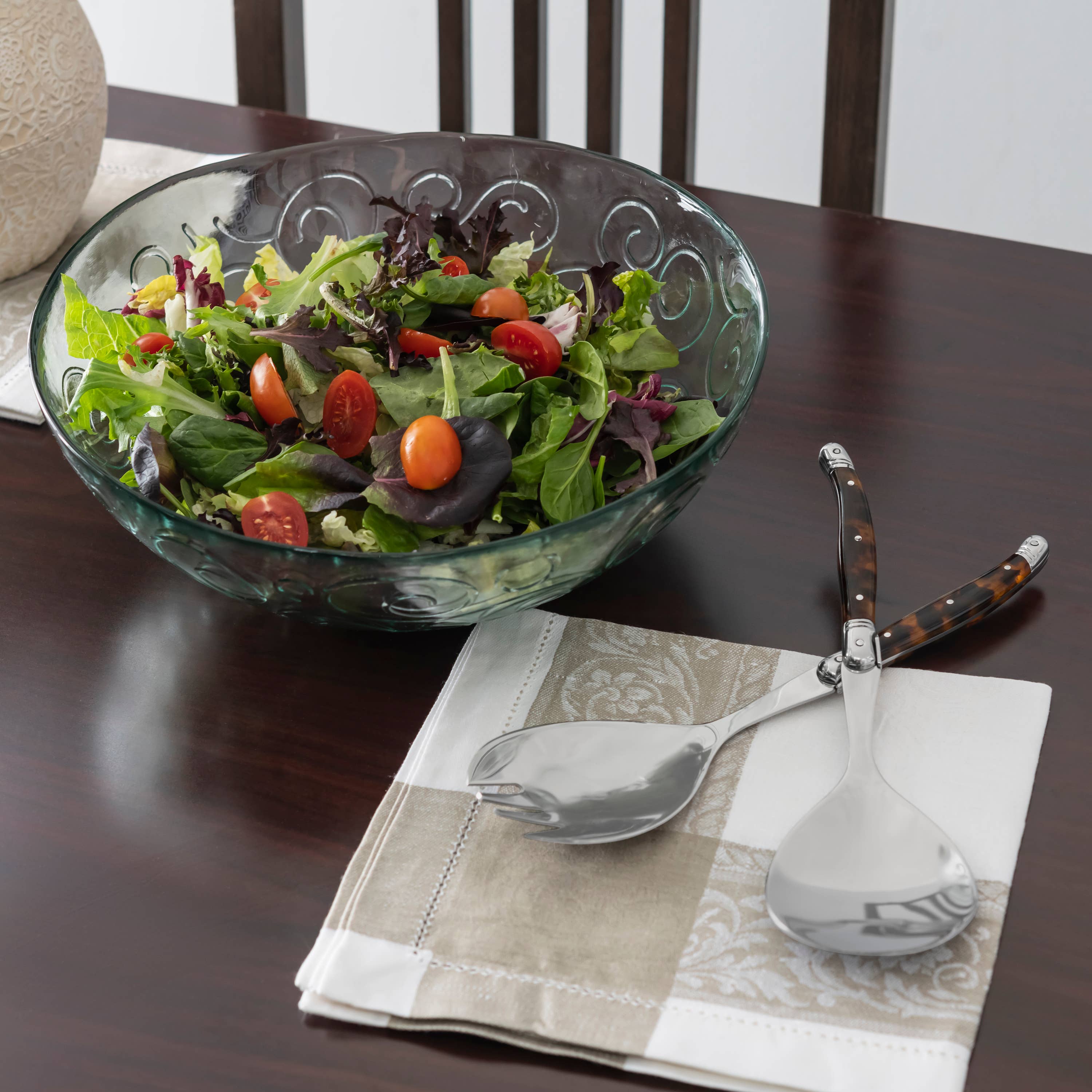 Laguiole Connoisseur Tortoise Shell Salad Servers