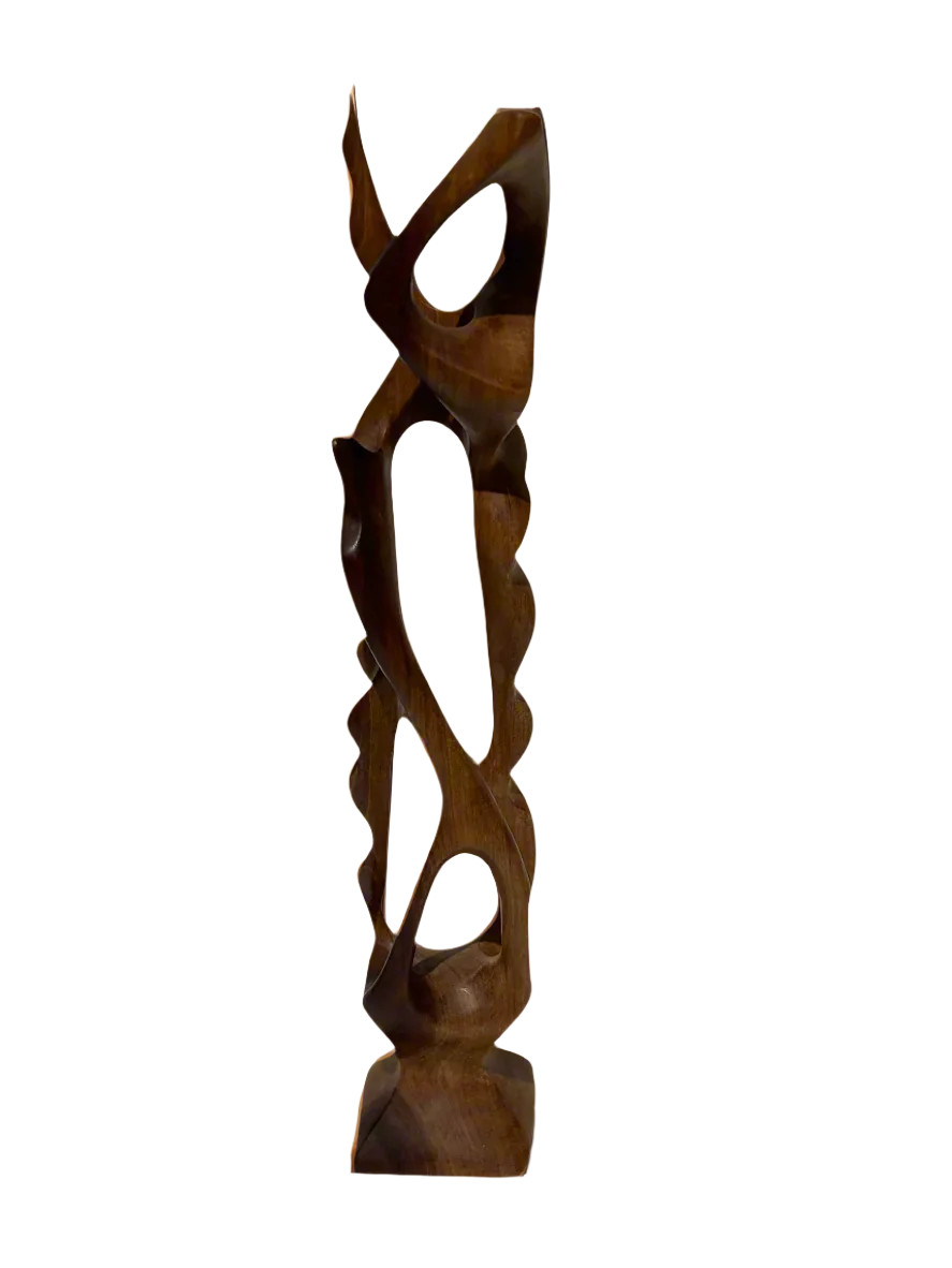 Vintage abstract wood sculpture