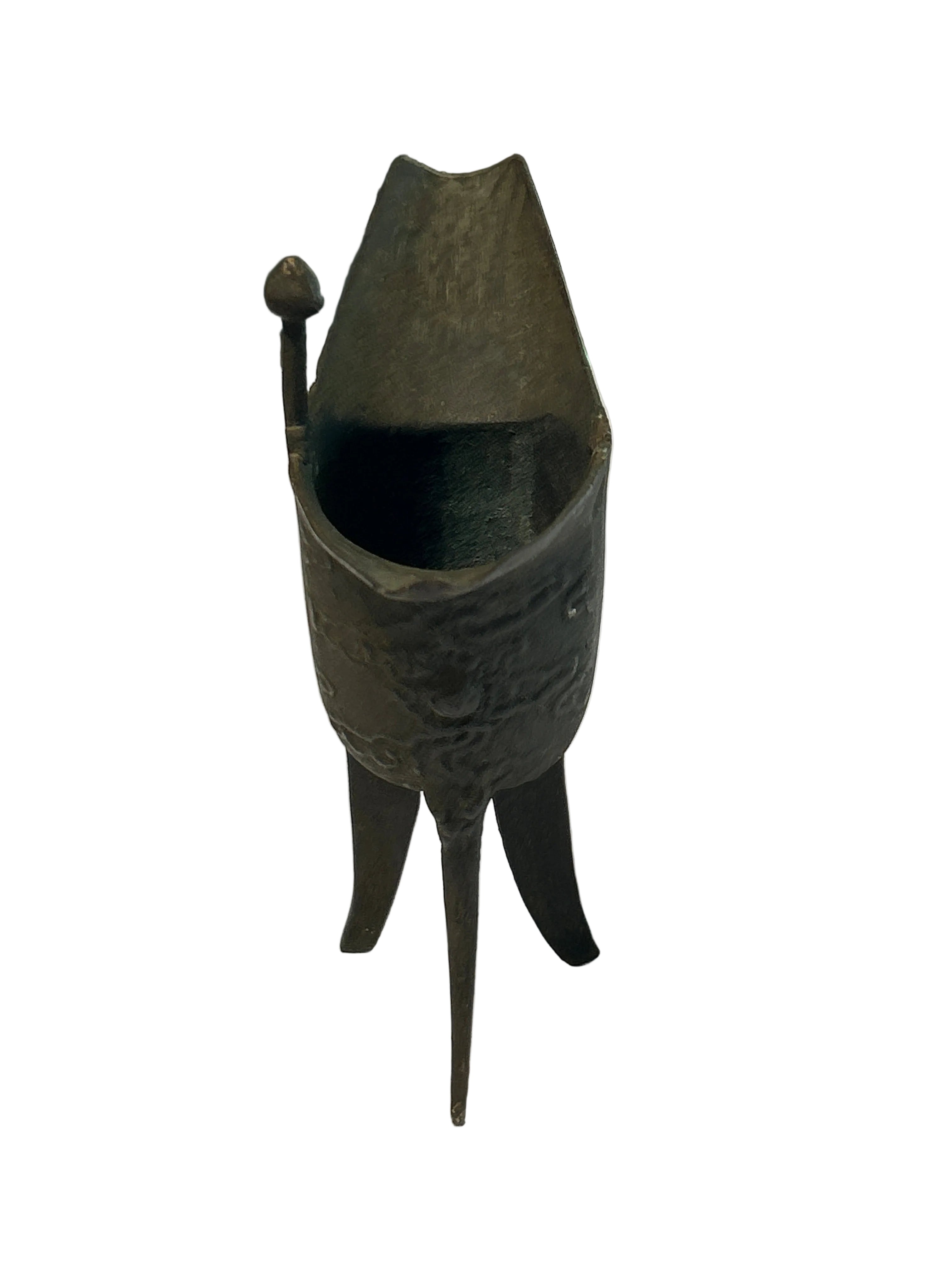Vintage bronze jue tripod vessel