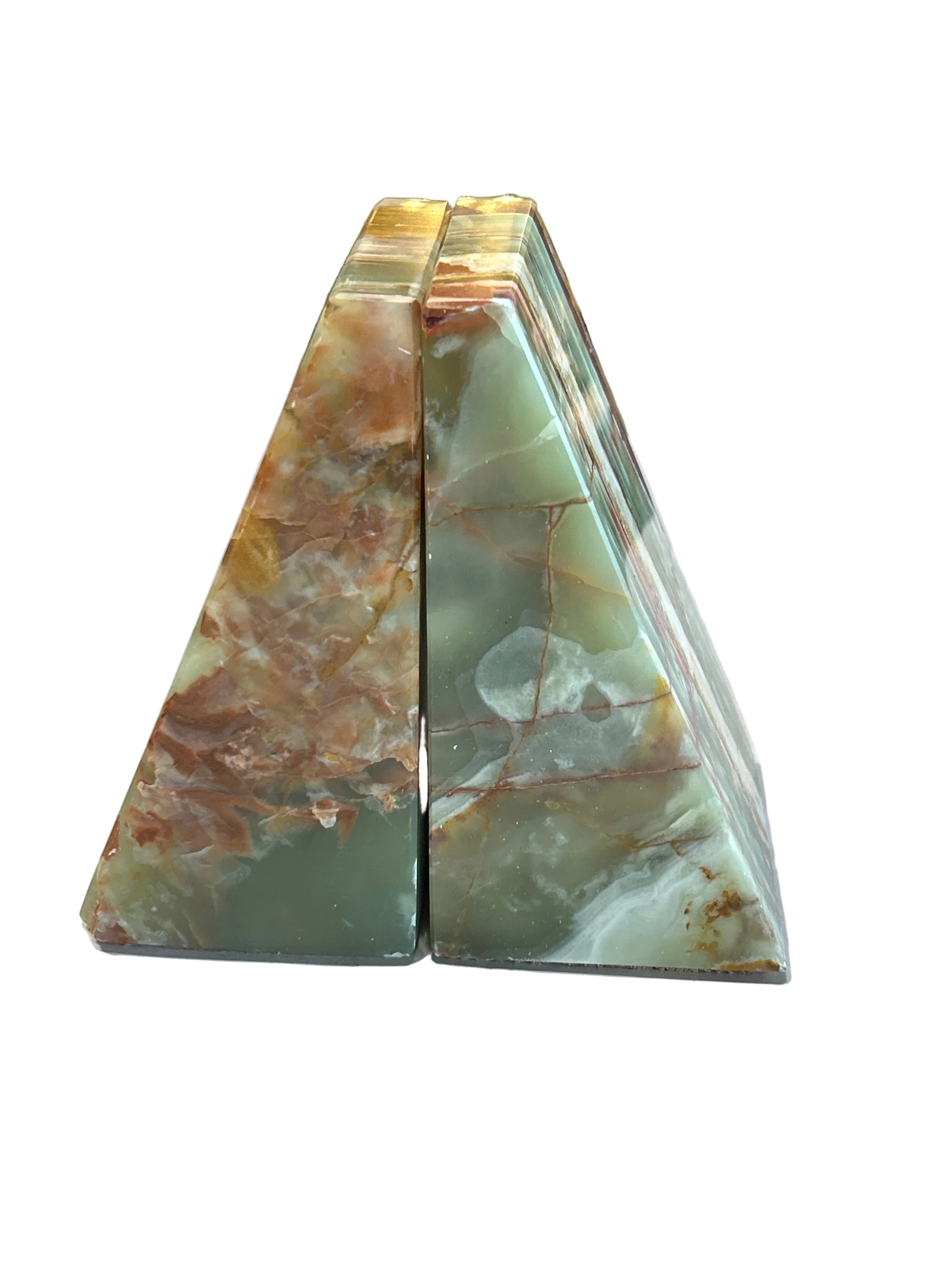 Vintage set of onyx stone bookends