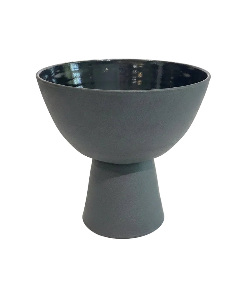 Footed Bowl - Raw Noir