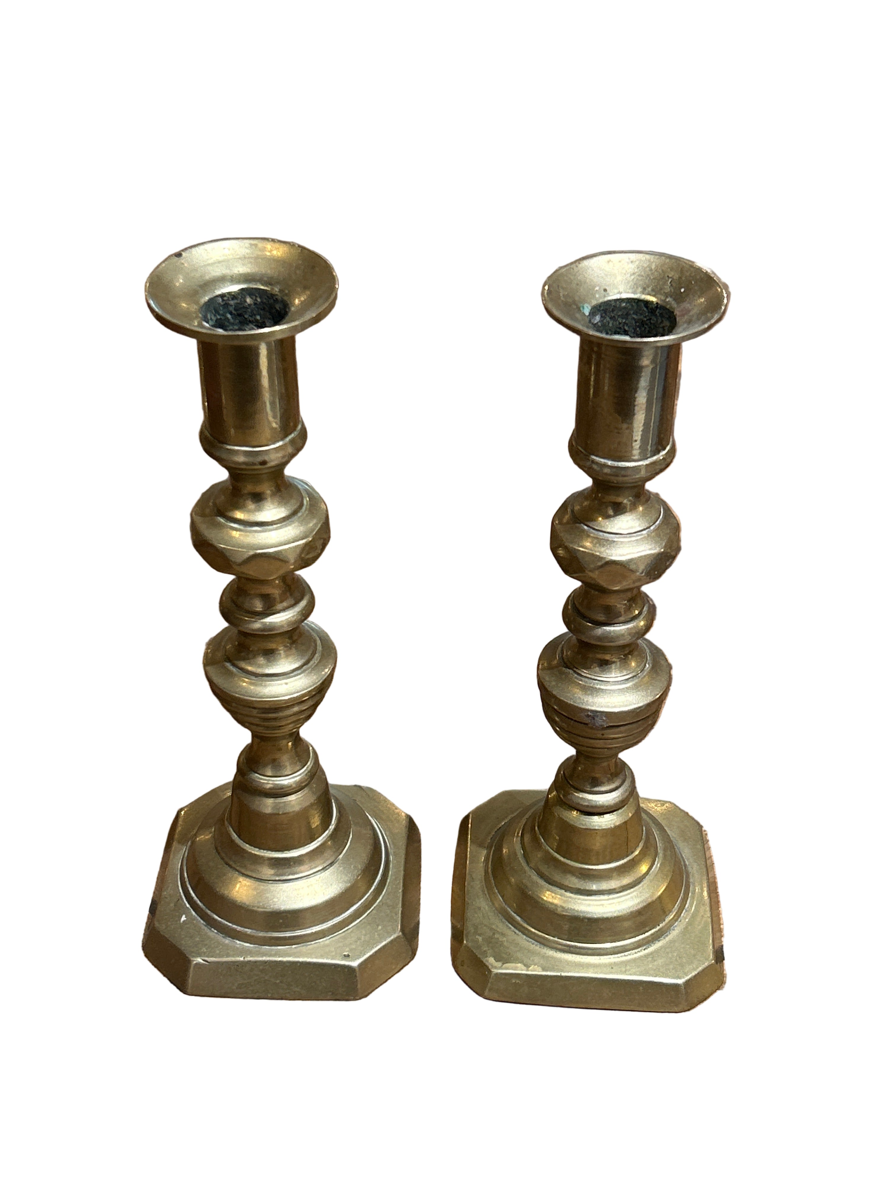 Vintage set of brass candleholders