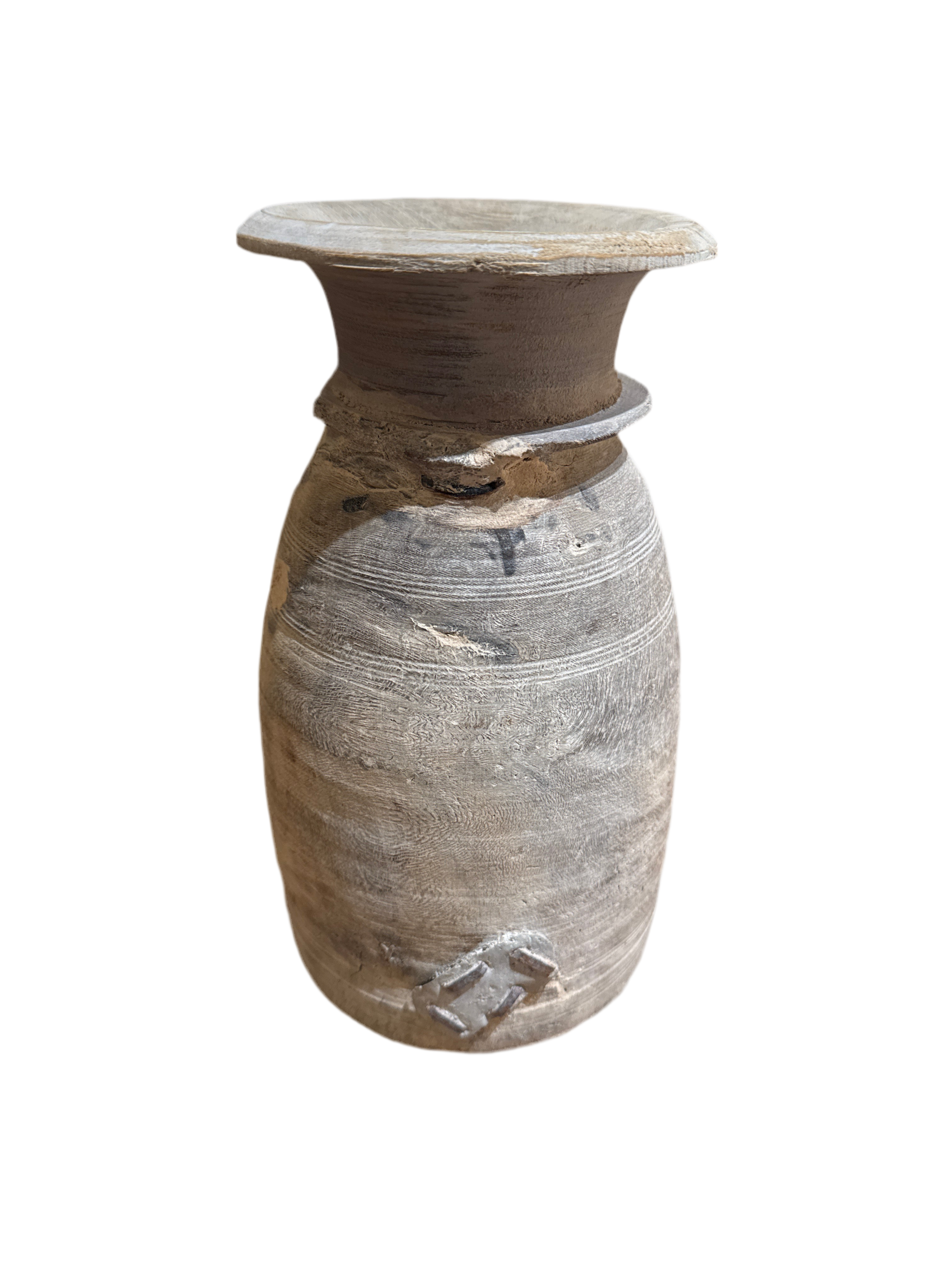 Bleached Wood Vessel