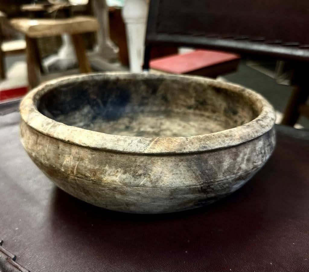 Vintage Tibetan Wooden Parat Bowl