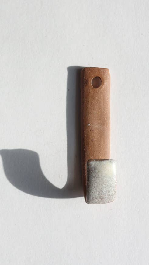 Ceramic Key Hook Cream Handmade Pottery