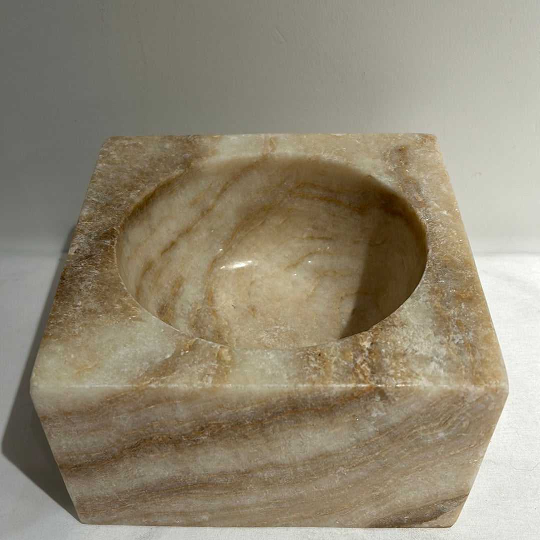 NFS - Cream marble square bowl