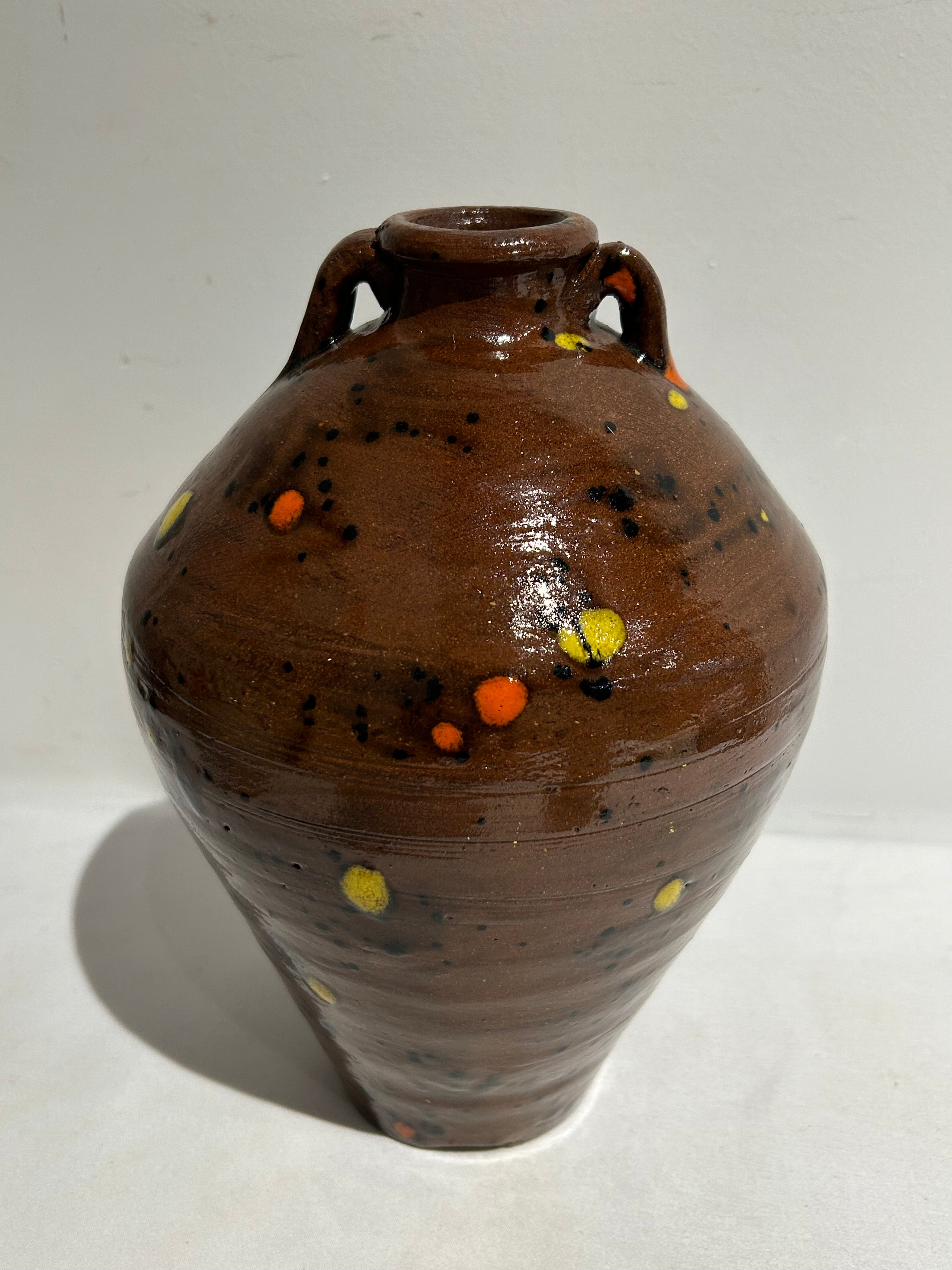 Vintage ceramic speckled brown jug