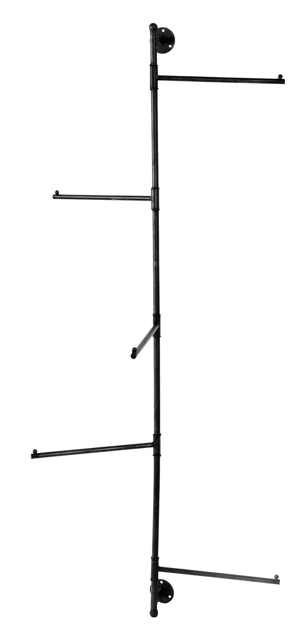 5 Arm Iron Towel Rack Med, Black