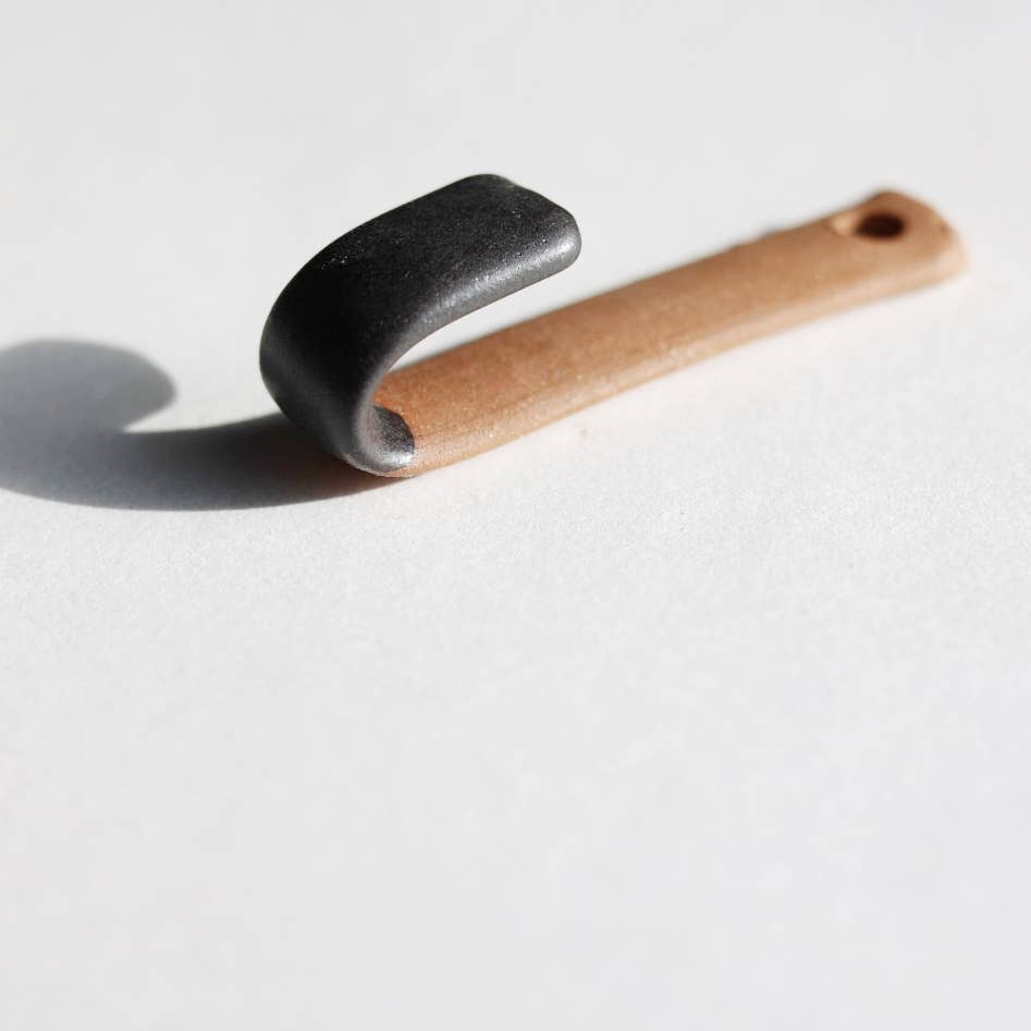 Ceramic Key Hook Black Handmade Pottery