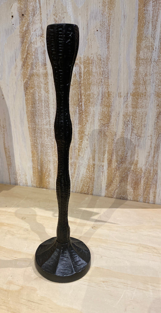 Textured Black Candlestick Holder