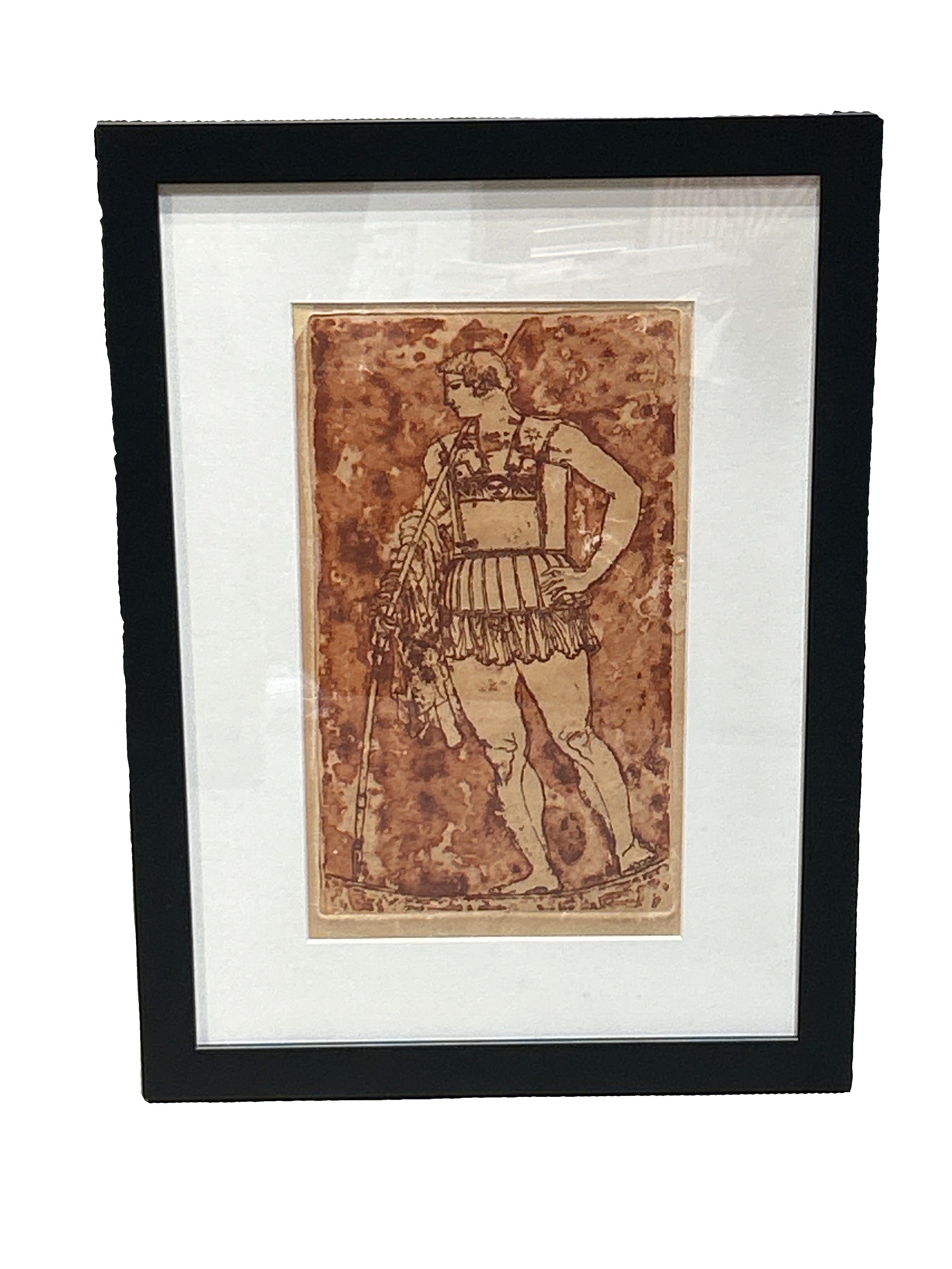 Vintage Roman gladiator painting signed