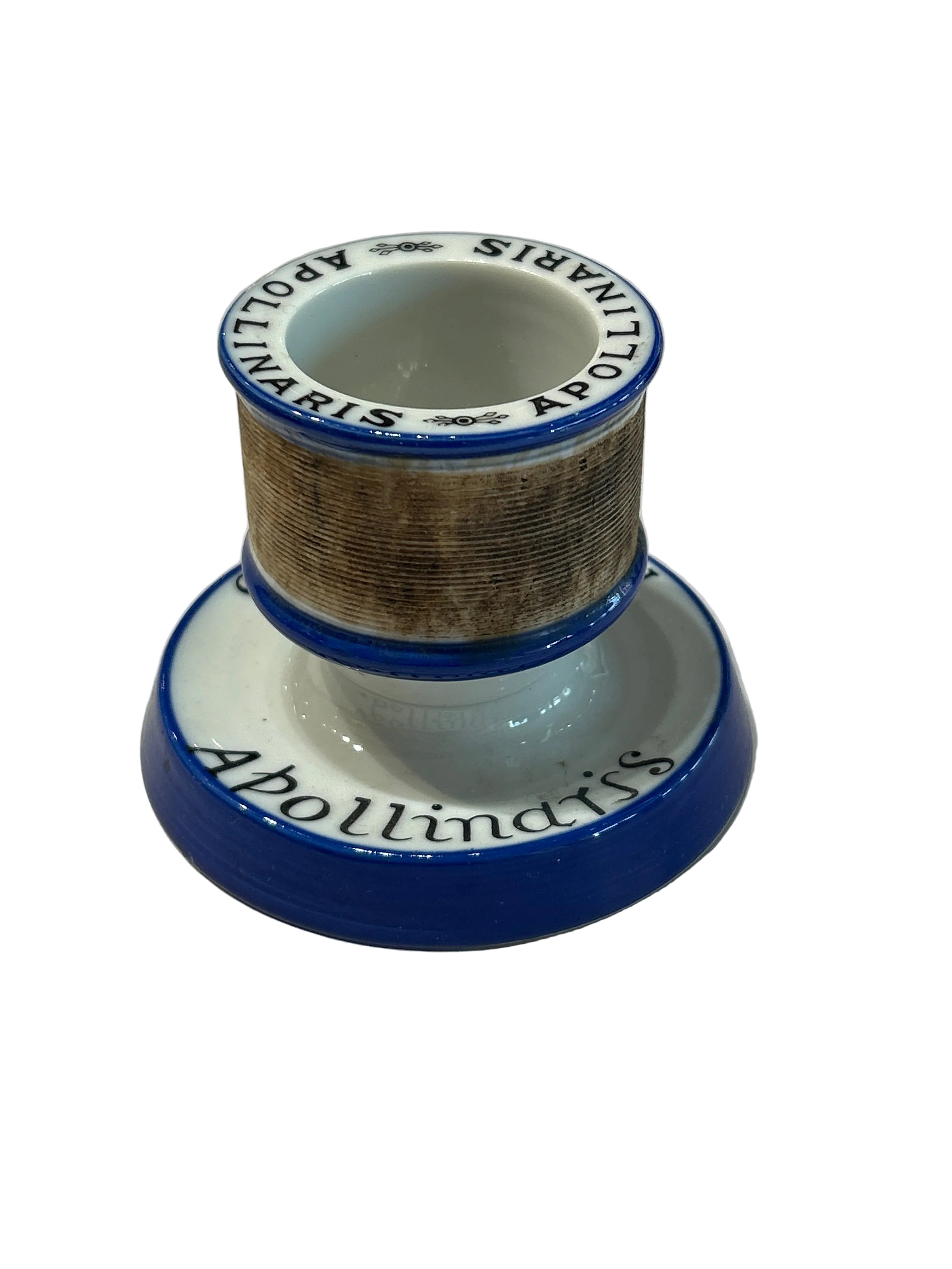 Vintage Apollinaris ceramic match holder