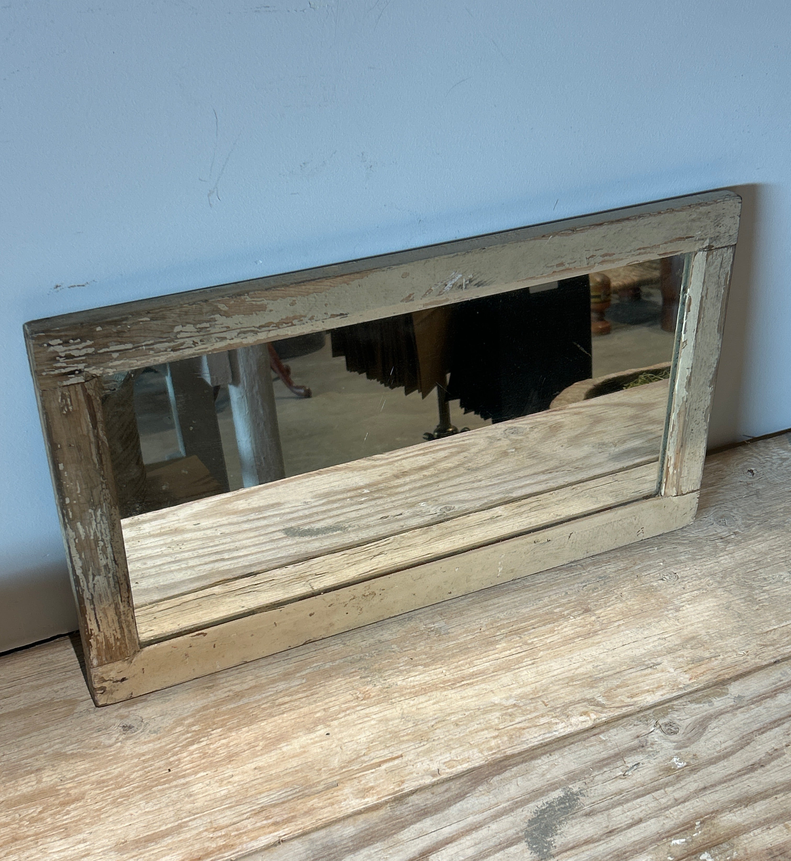 Vintage reclaimed distressed wood mirror