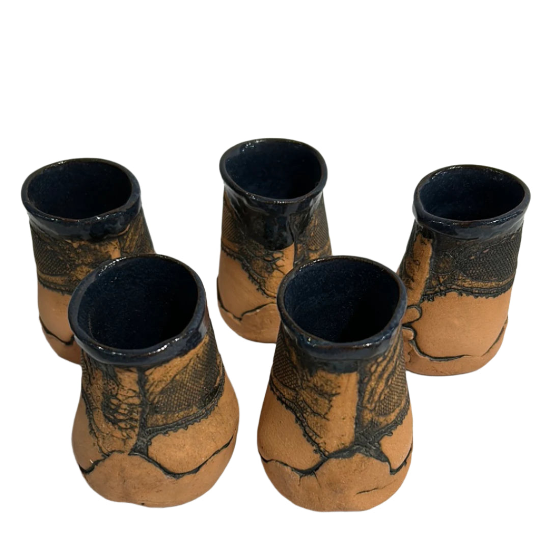 Ceramic tea set with serving tray