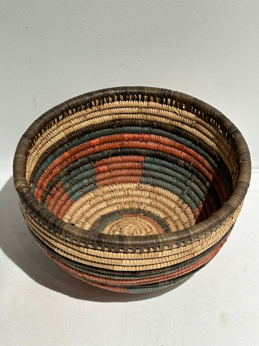 Vintage colorful basket bowl