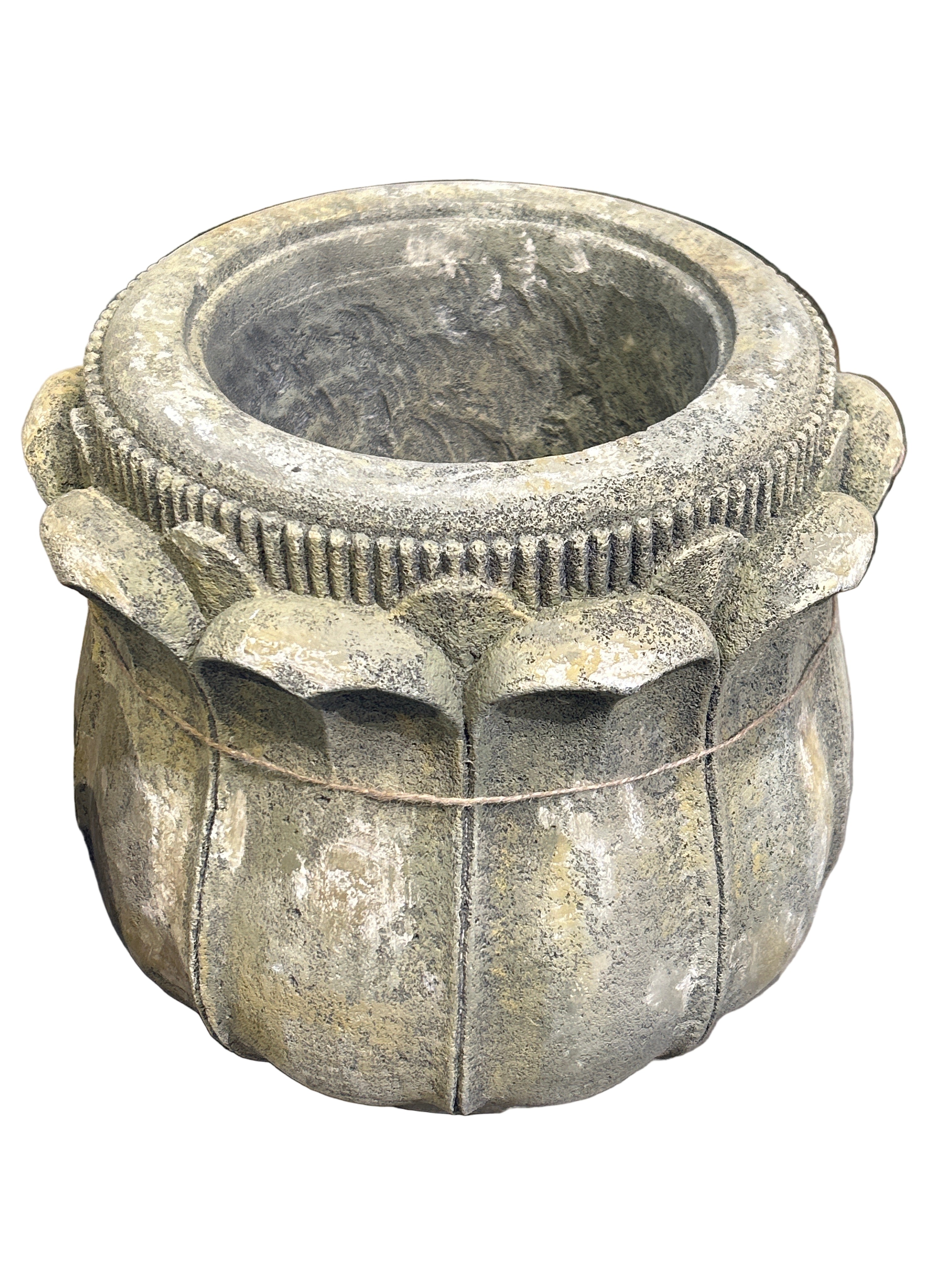 Volcanic Stone Planter in a Lotus Form