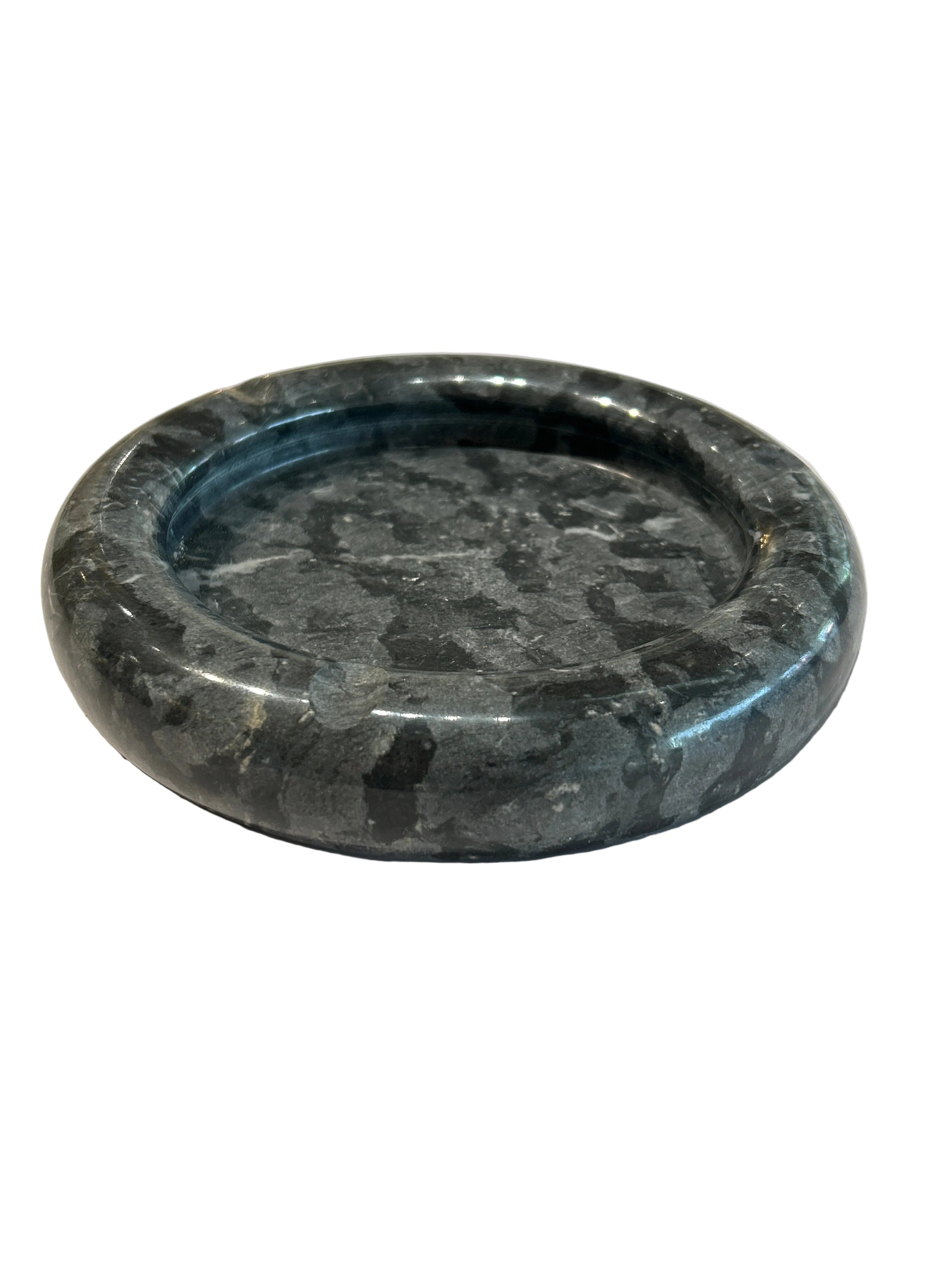 Vintage black and gray marble ashtray