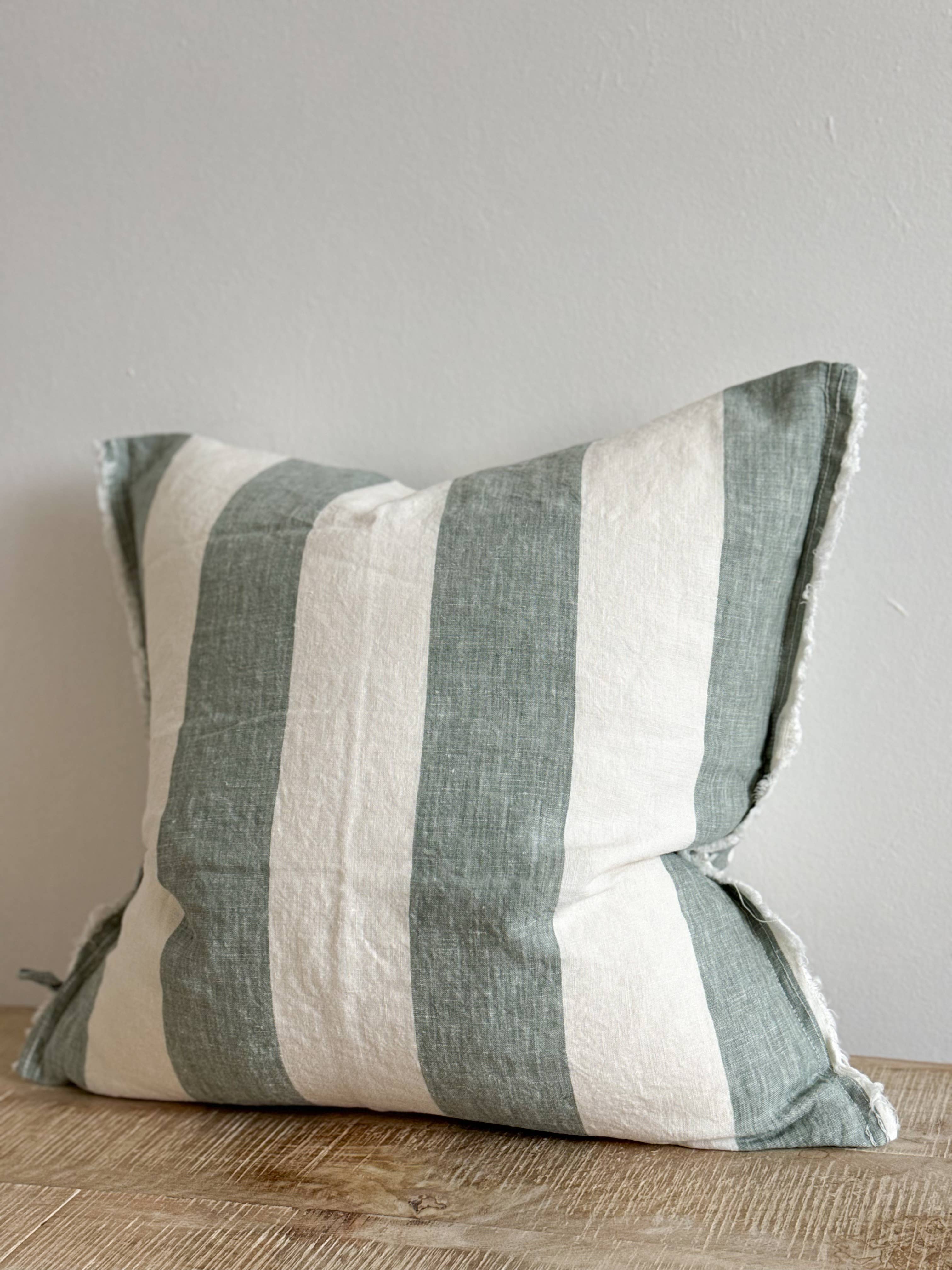 Esmee Frayed Edge Linen Pillow 18 x 18