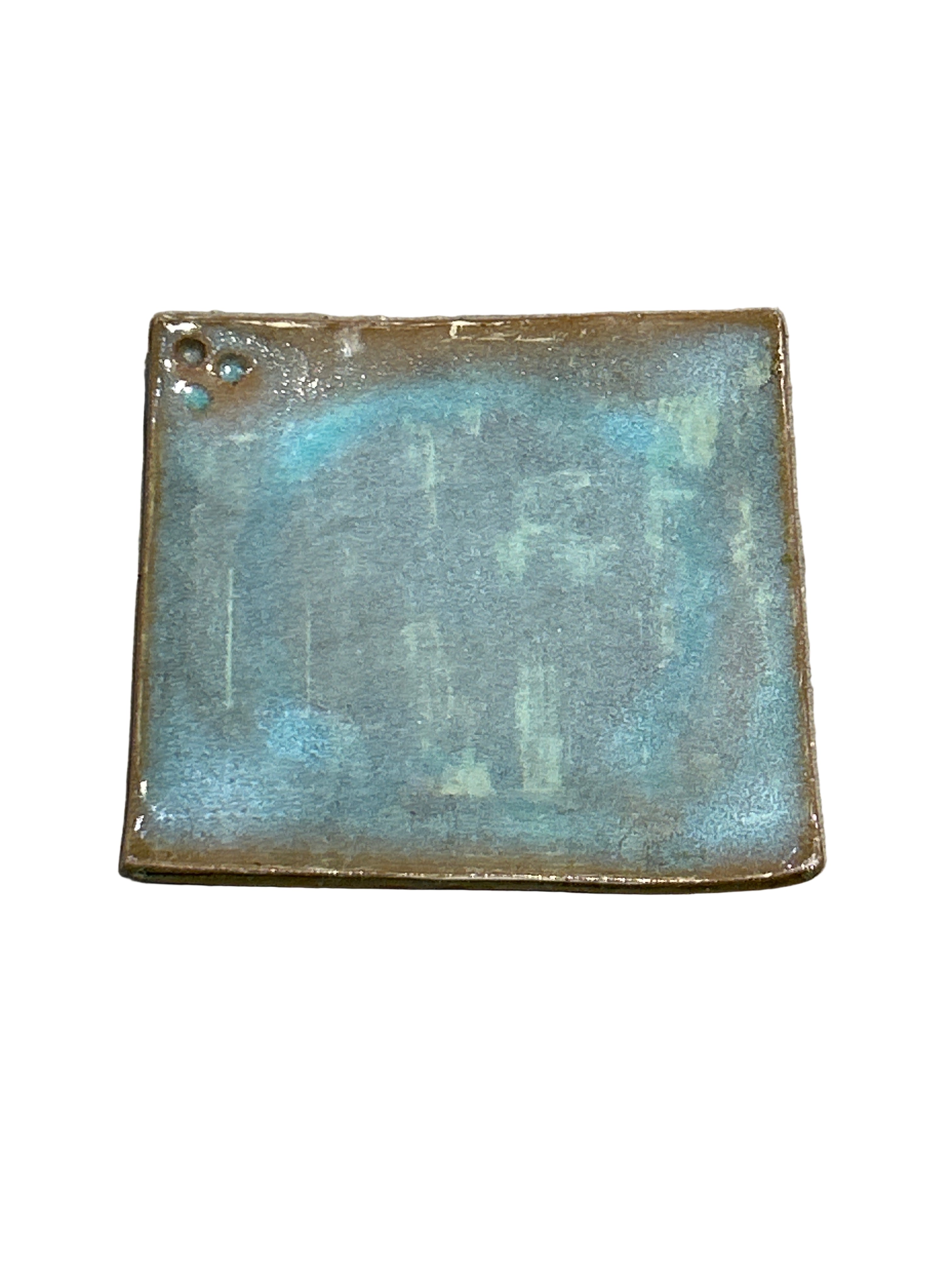 Vintage blue glazed stoneware plate