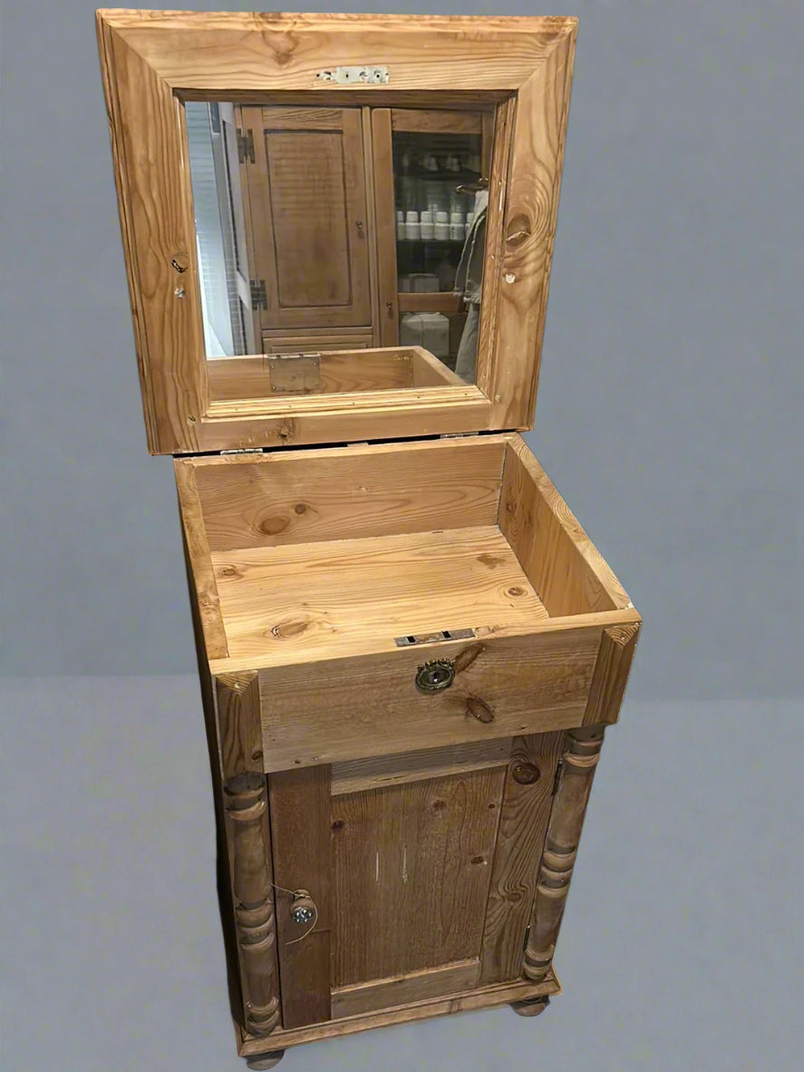 Pine cabinet with mirror