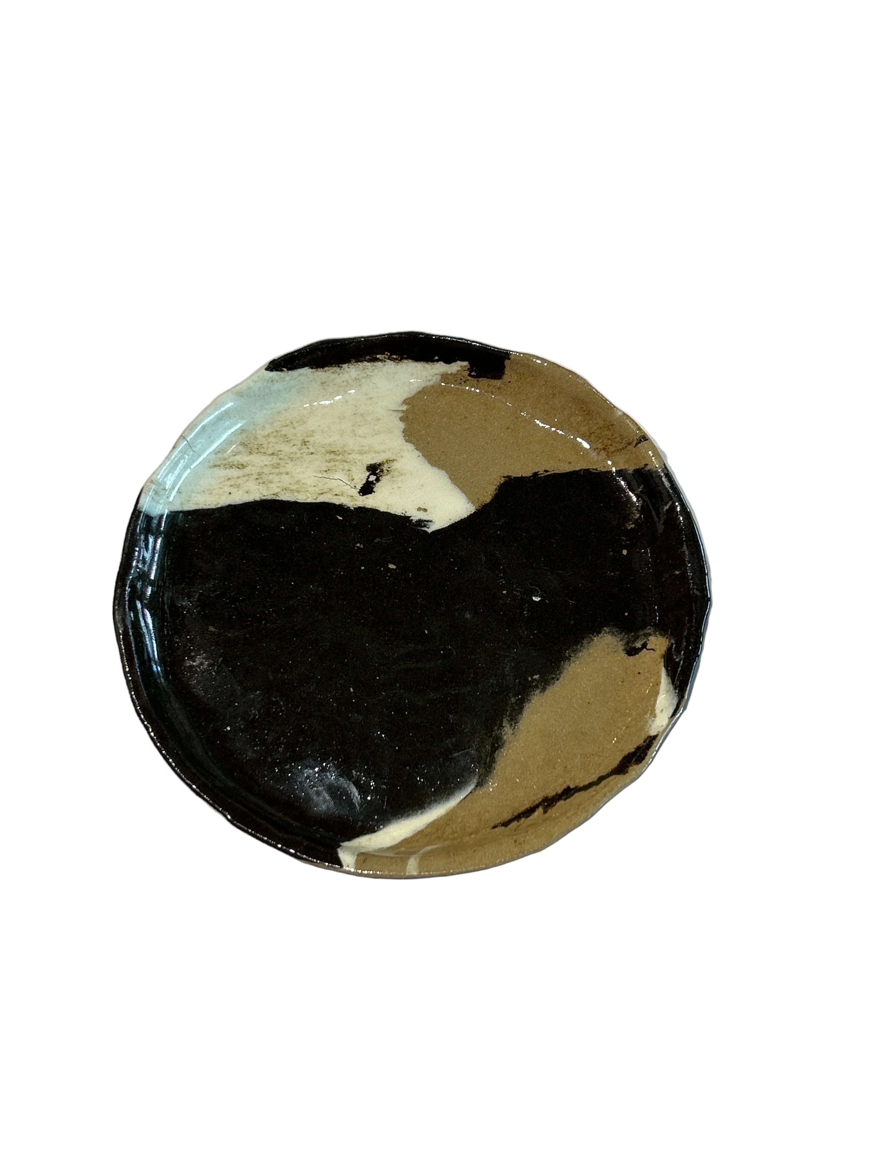 Vintage marbled ceramic plate