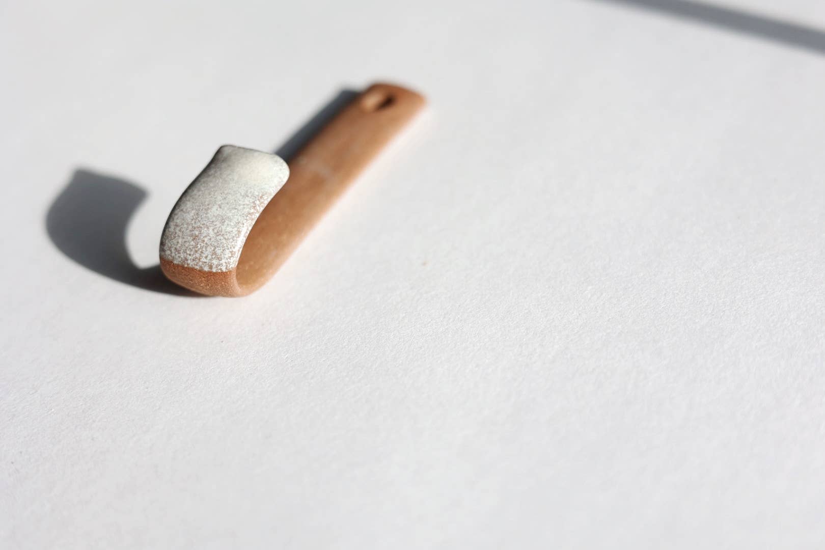 Ceramic Key Hook Cream Handmade Pottery