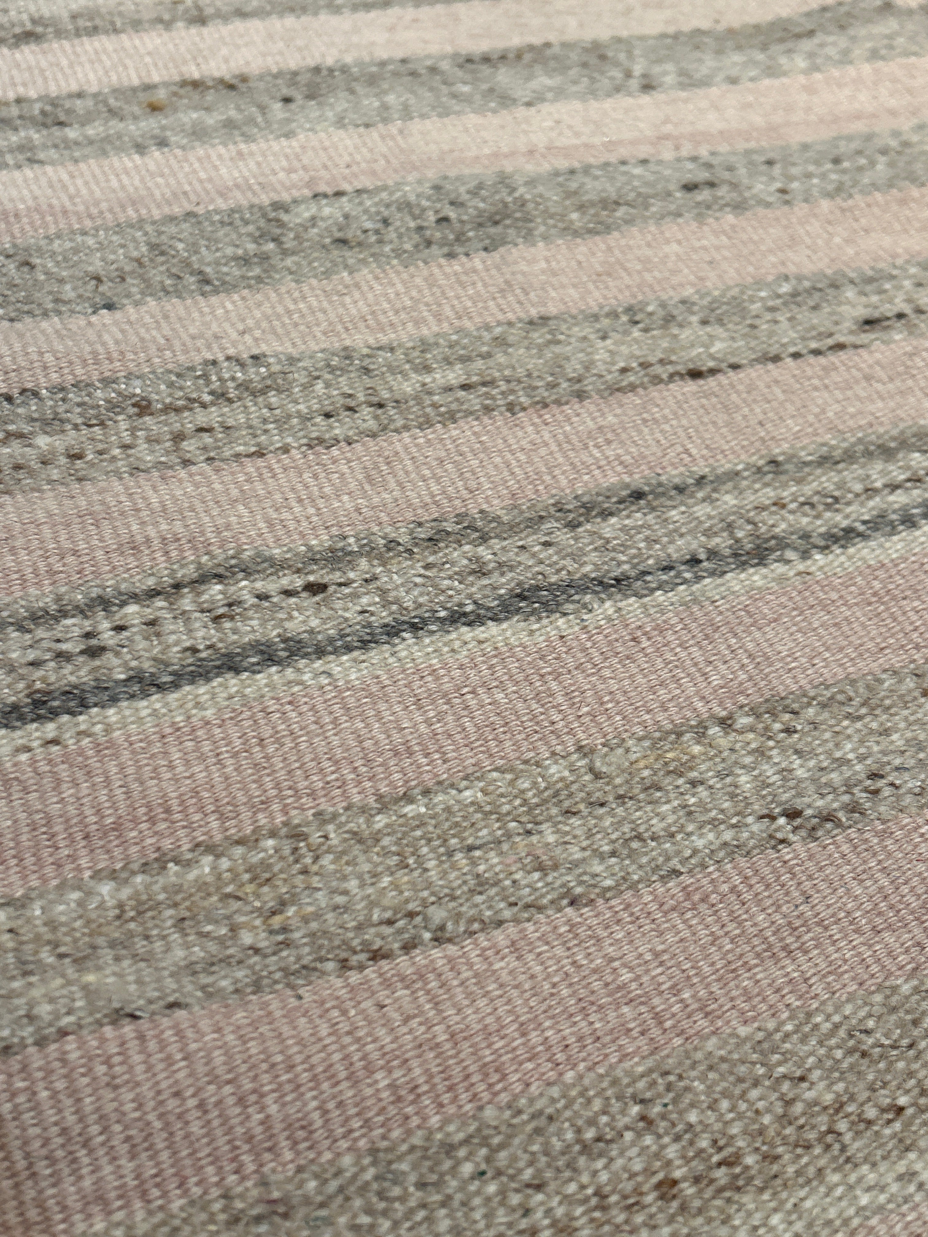 Vintage Turkish Kilim striped wool rug
