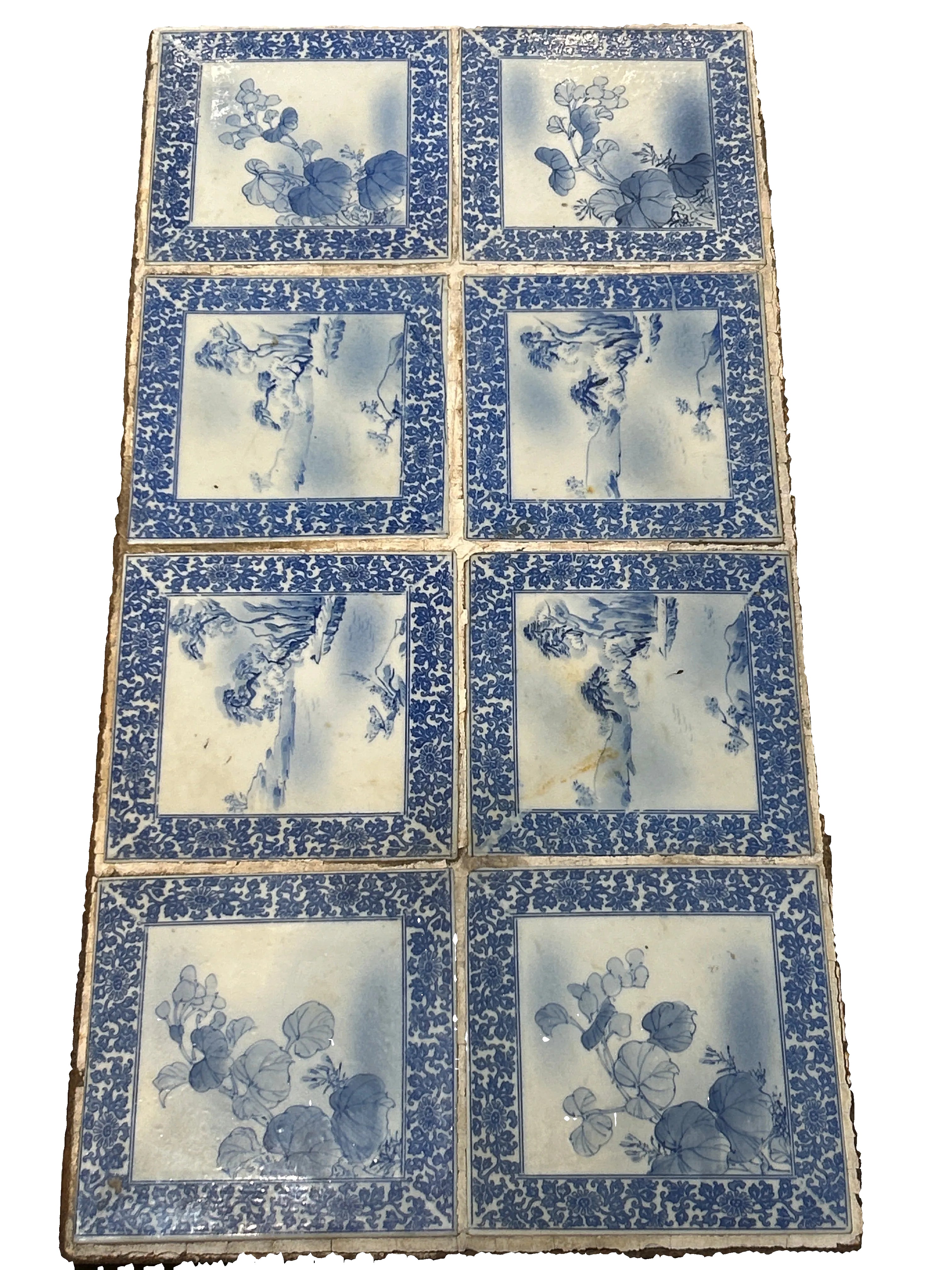Vintage iron and delft tile coffee table