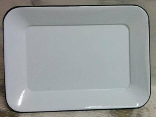 Black Rim Enamelware Tray