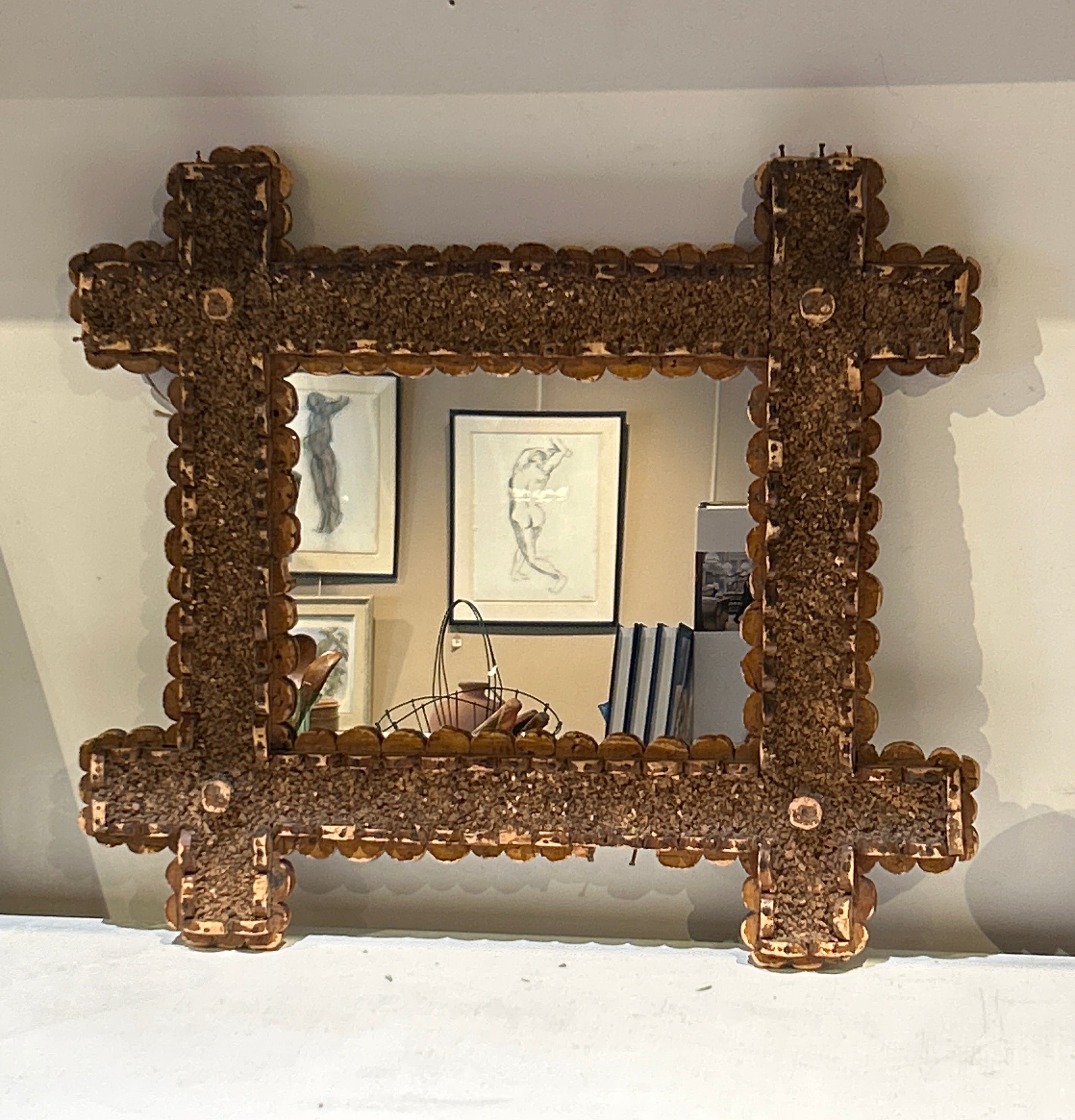 Vintage primitive mirror