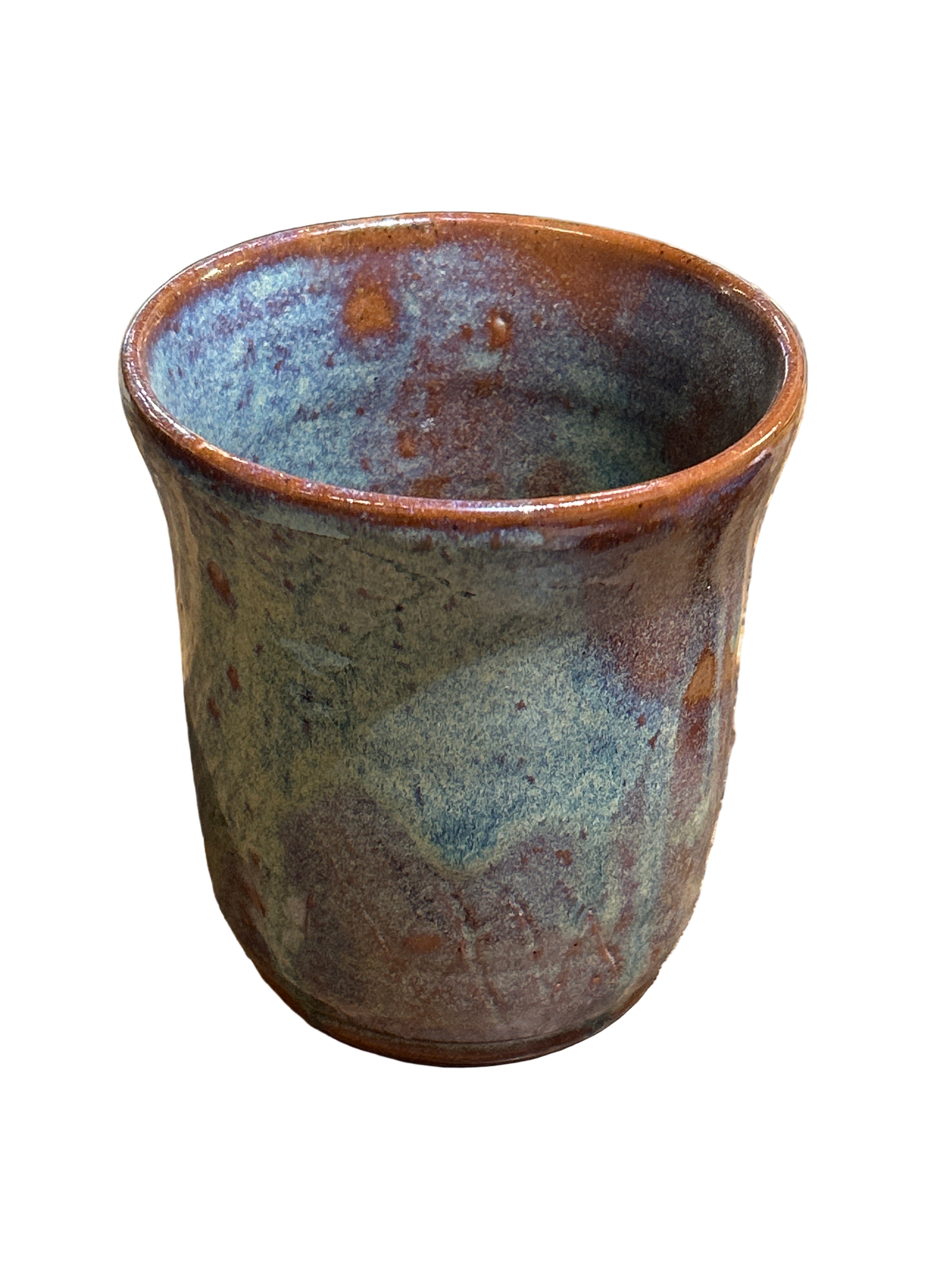 Vintage colorful stoneware vessel