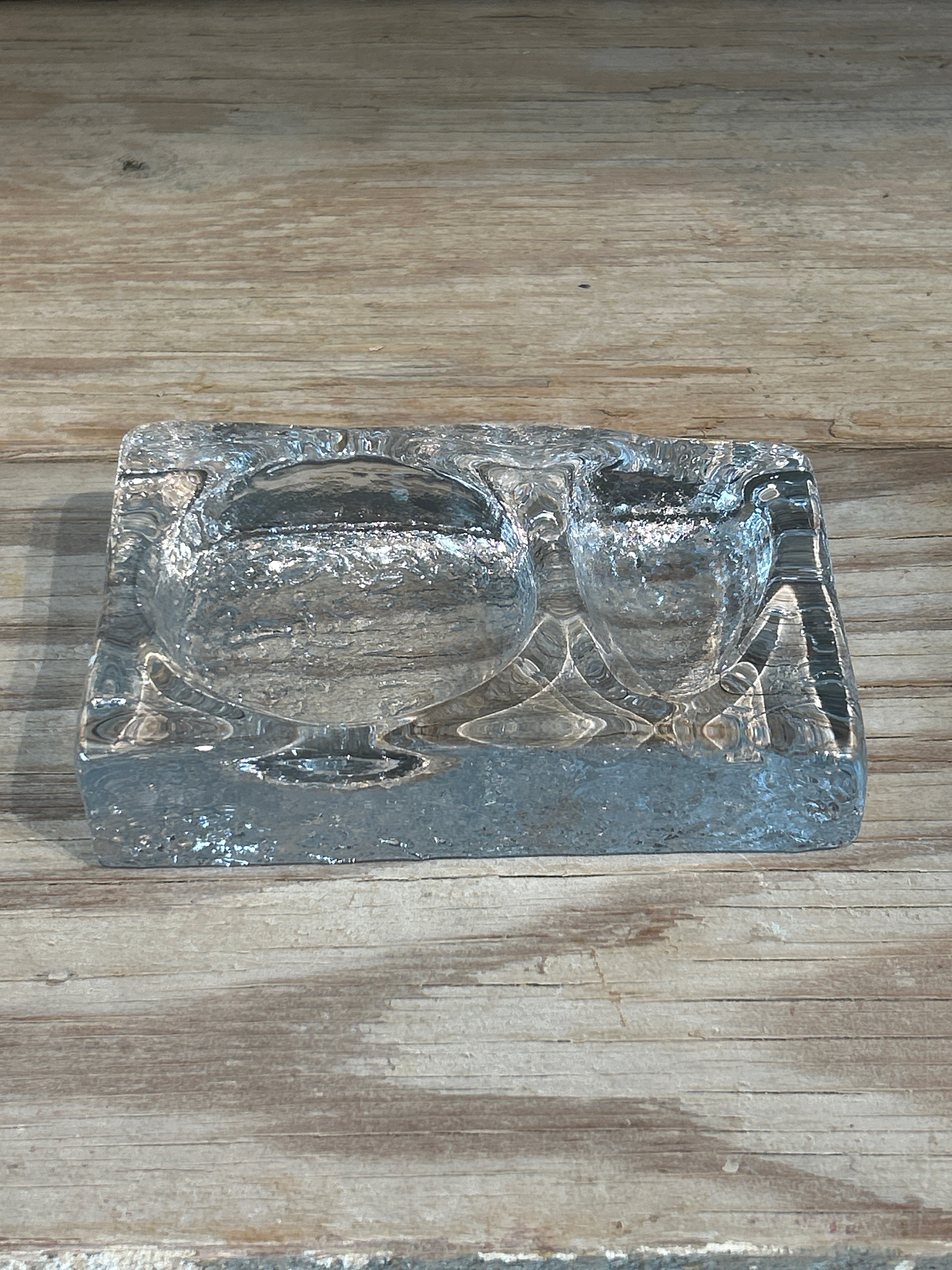 Vintage MCM Kosta Boda Crystal glass ashtray