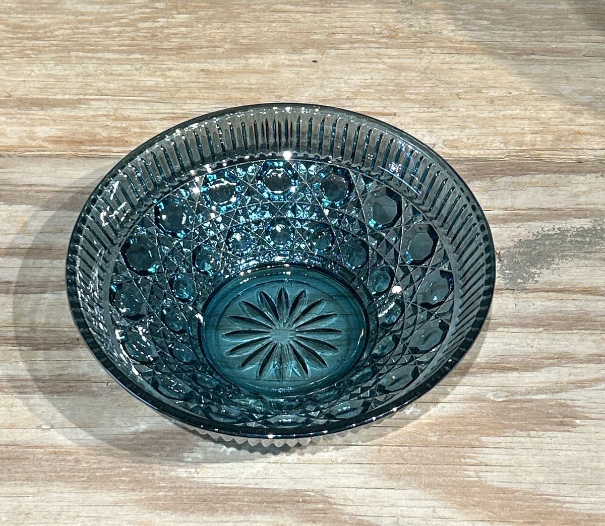 Vintage iridescent carnival glass candy dish