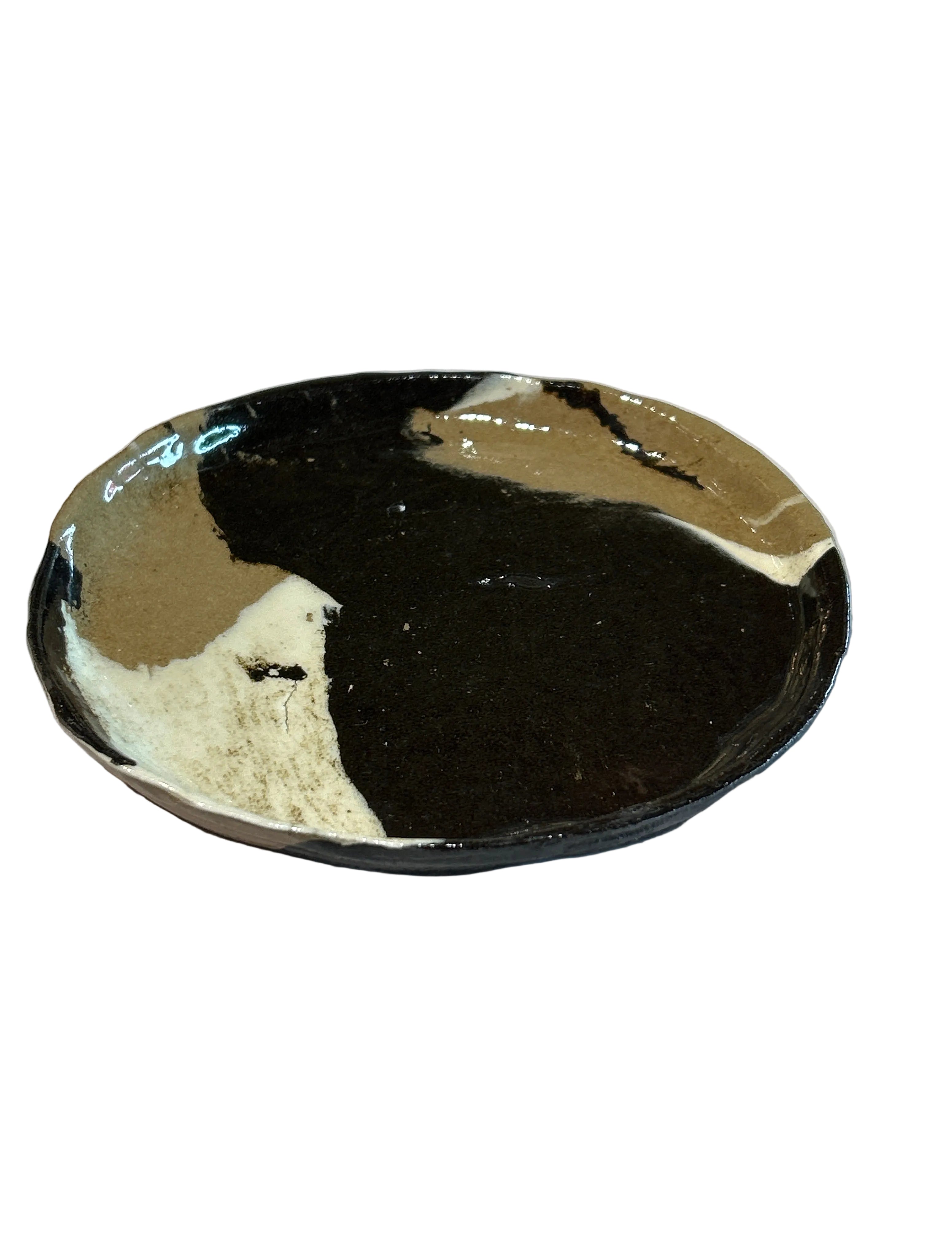 Vintage marbled ceramic plate