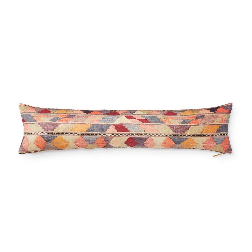 Shell Psychedelic Kilim Pillow: 48" W x 12" H