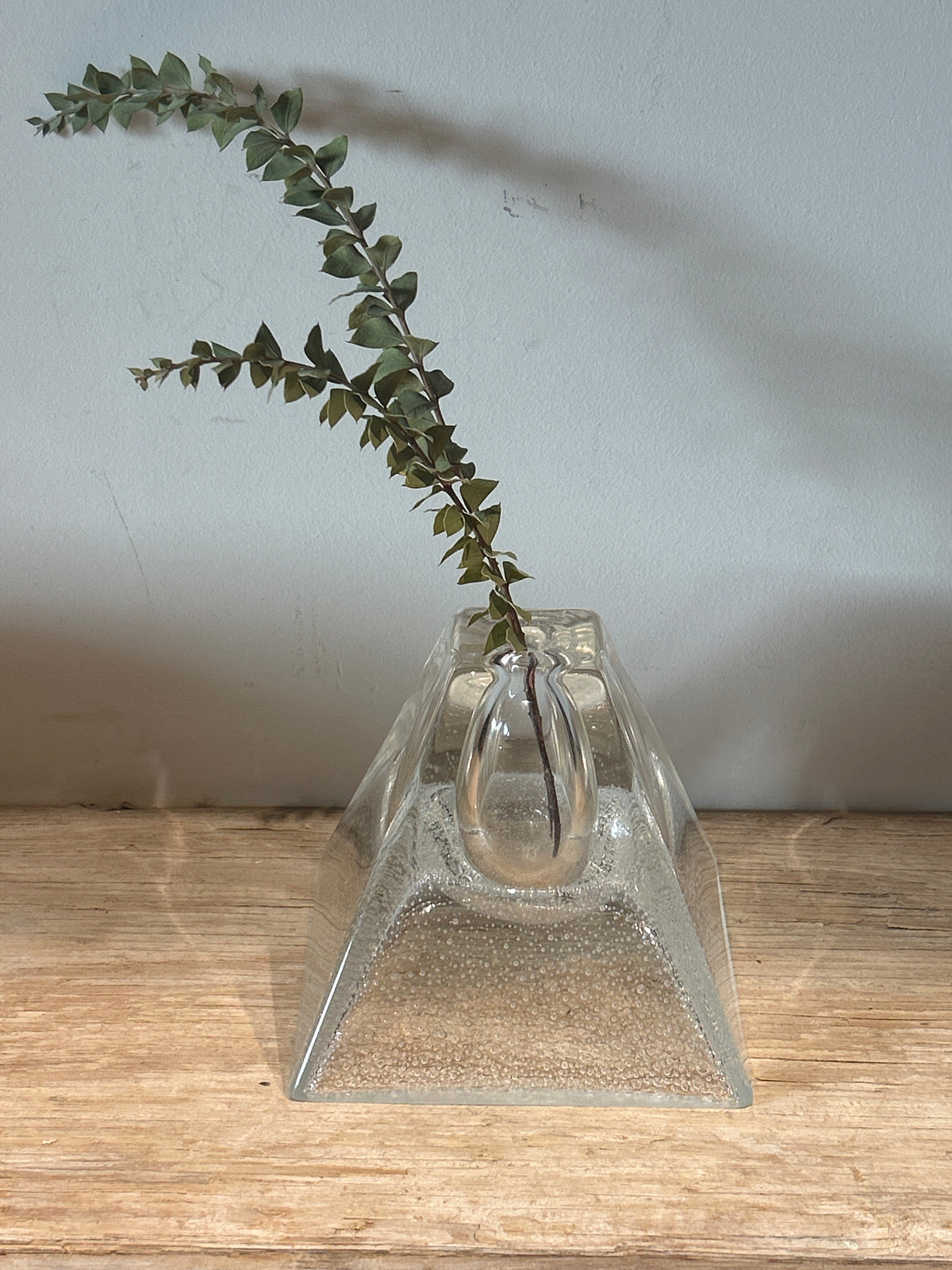 Vintage MCM handblown crystal glass vase