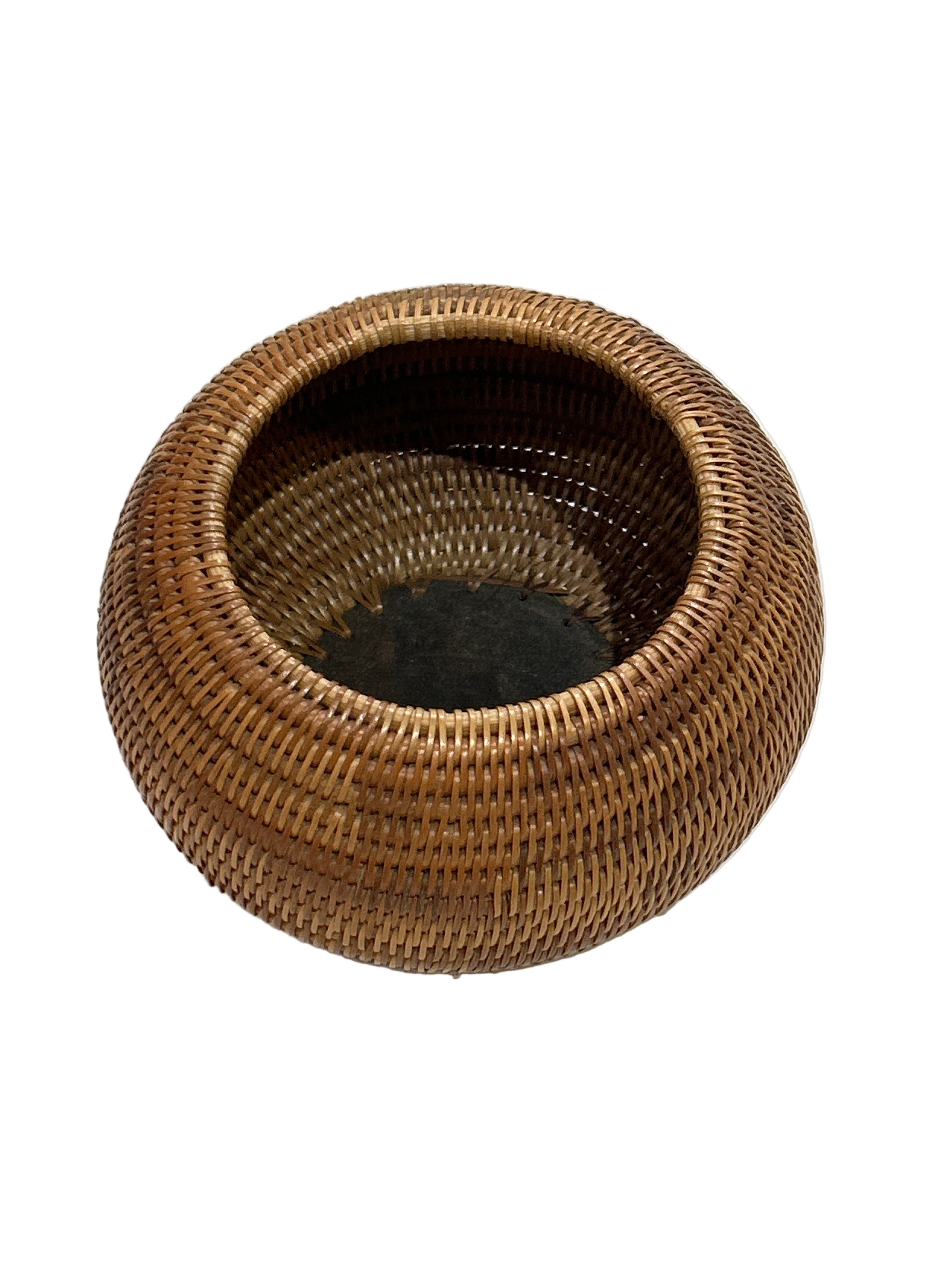 Vintage mini footed wicker bowl