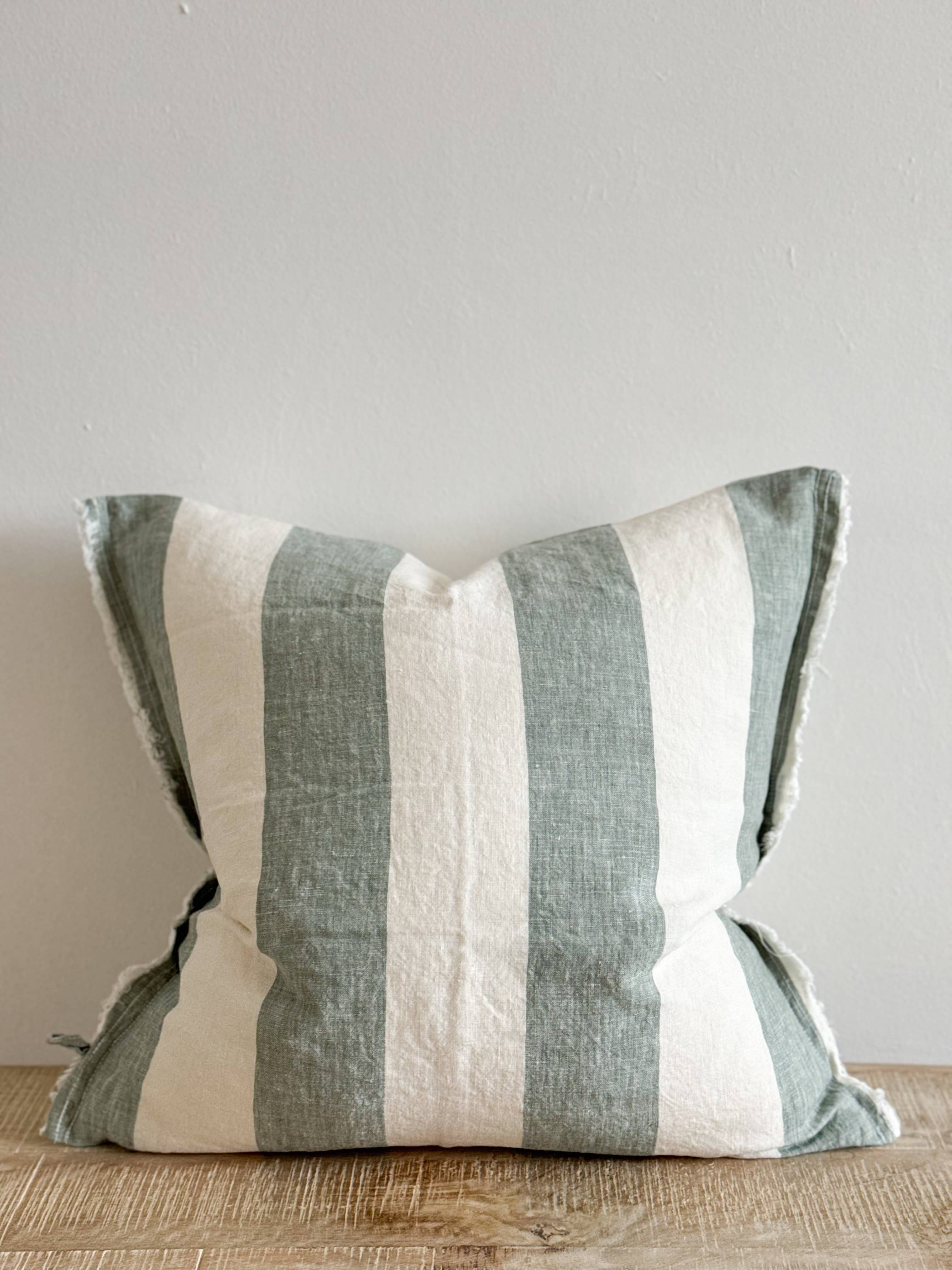 Esmee Frayed Edge Linen Pillow 18 x 18