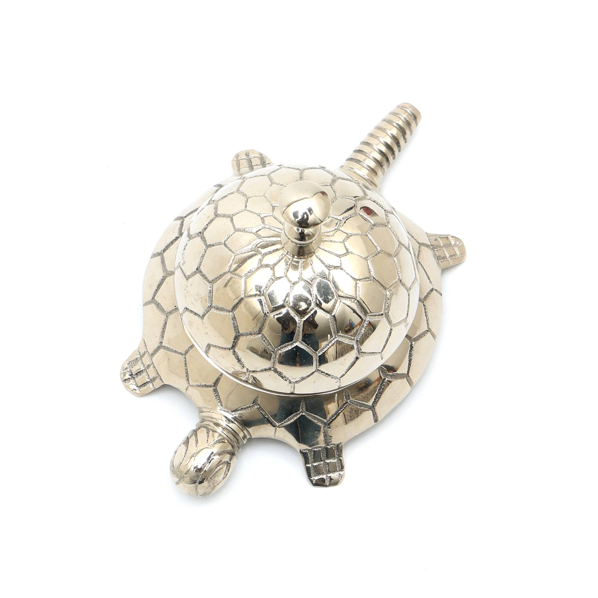 Desk Bell | Decorative Aluminum Desk Bell, Turtle Shape-7.5"
