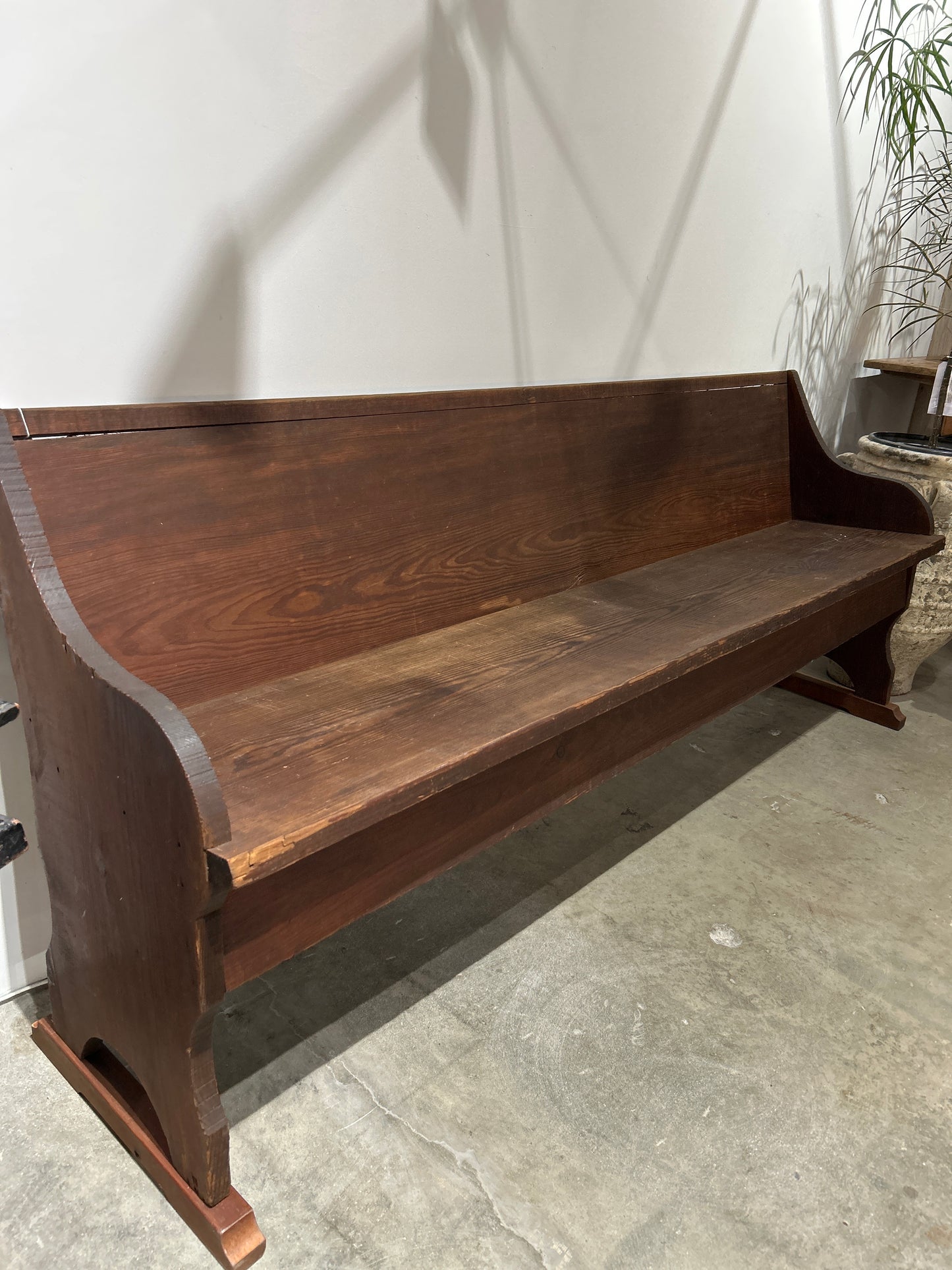 Dark bench with back