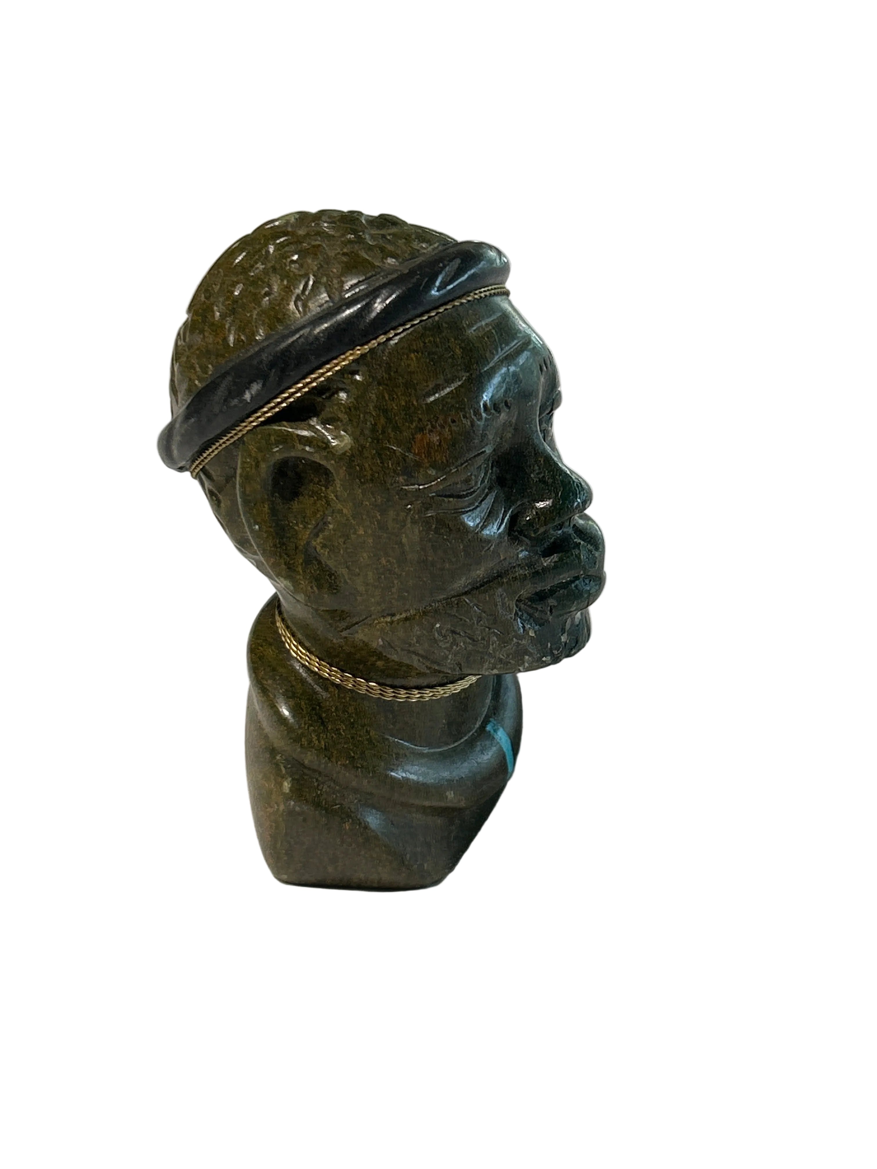 Vintage mini African soapstone bust