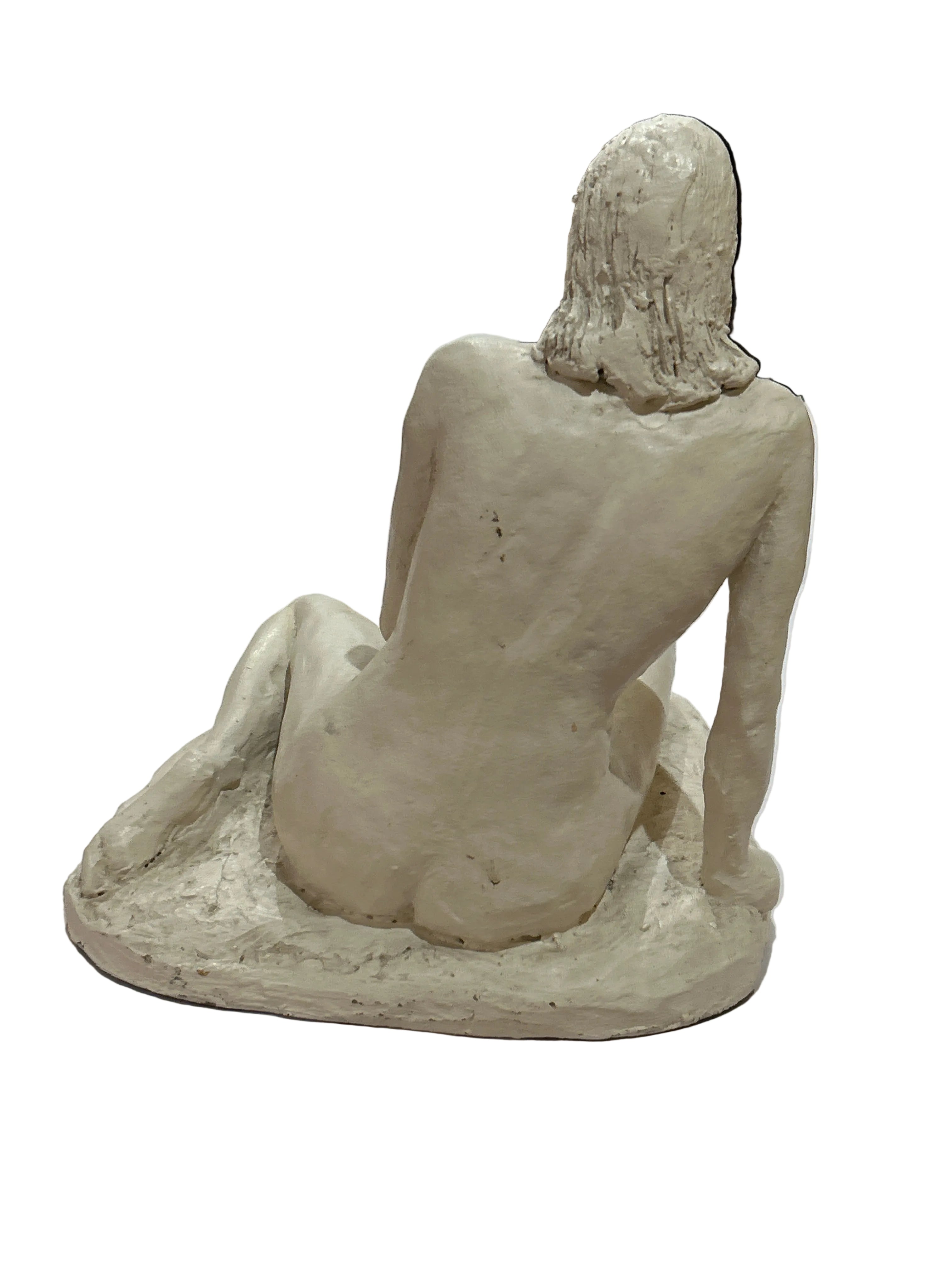 Vintage nude sitting woman sculpture