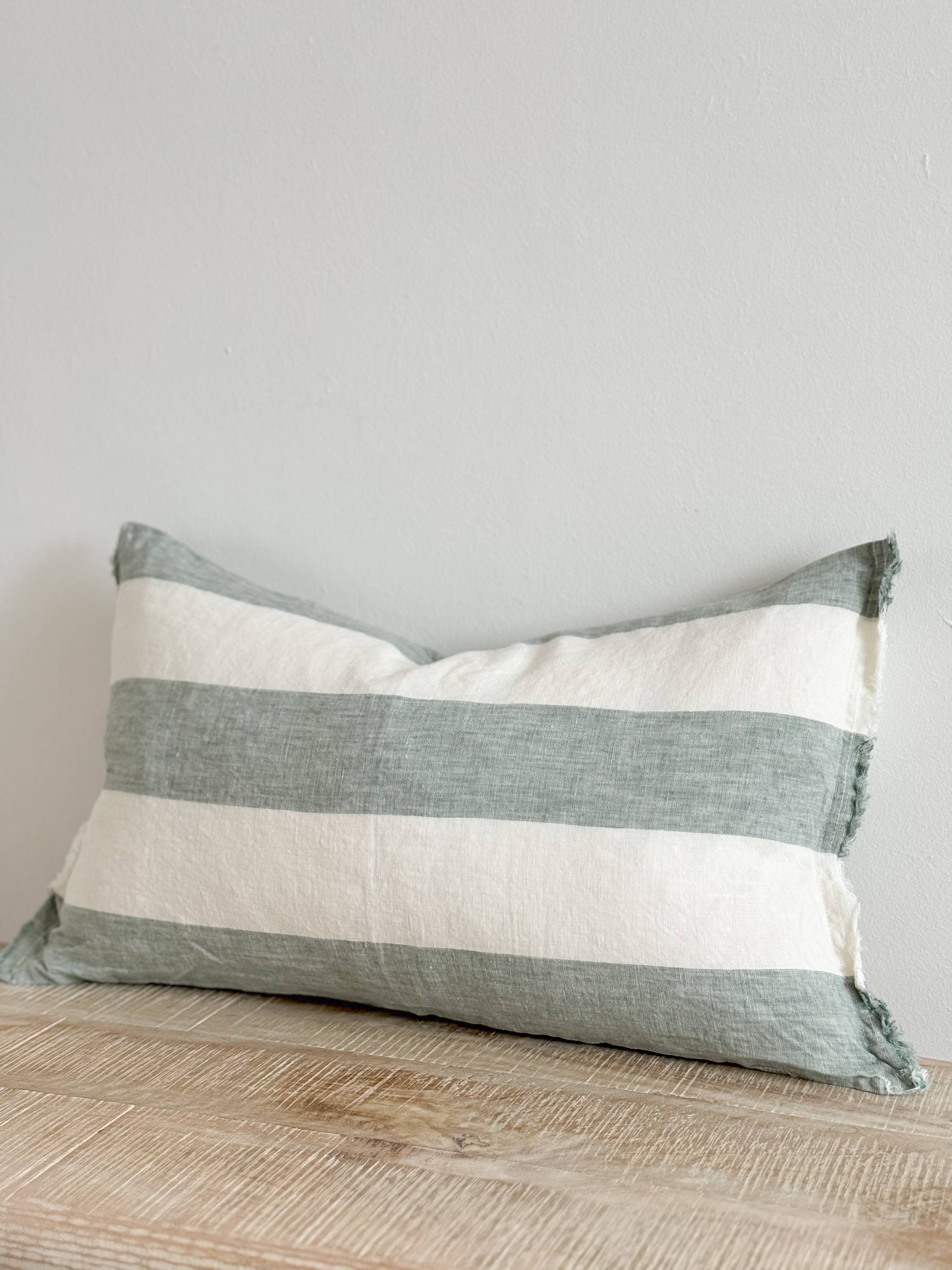 Esmee Frayed Edge Linen Pillow 18 x 18