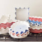 Red Stripe 8 Ruffle Pie Dish