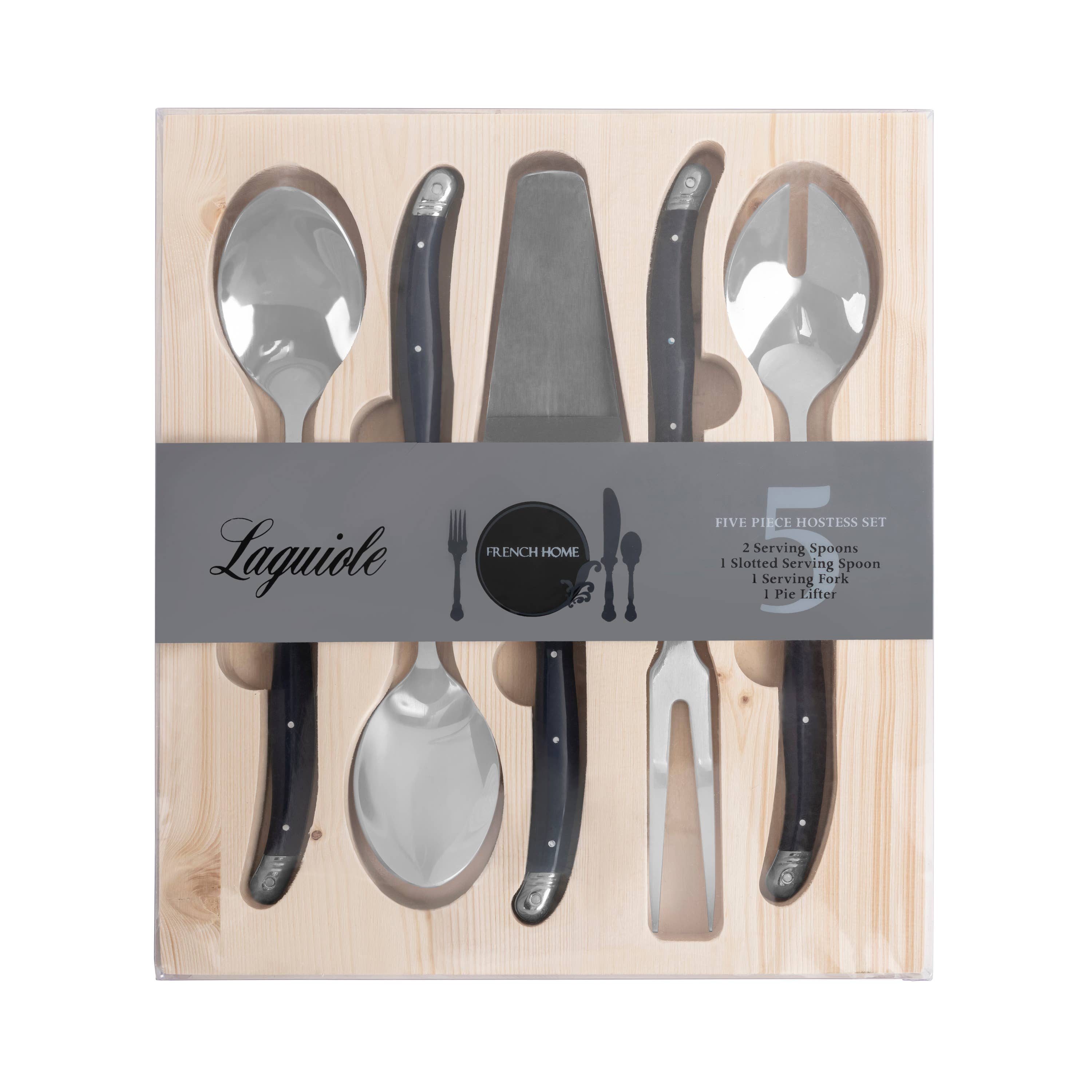 French Home 5-Piece Laguiole Tortoise Shell Hostess Set
