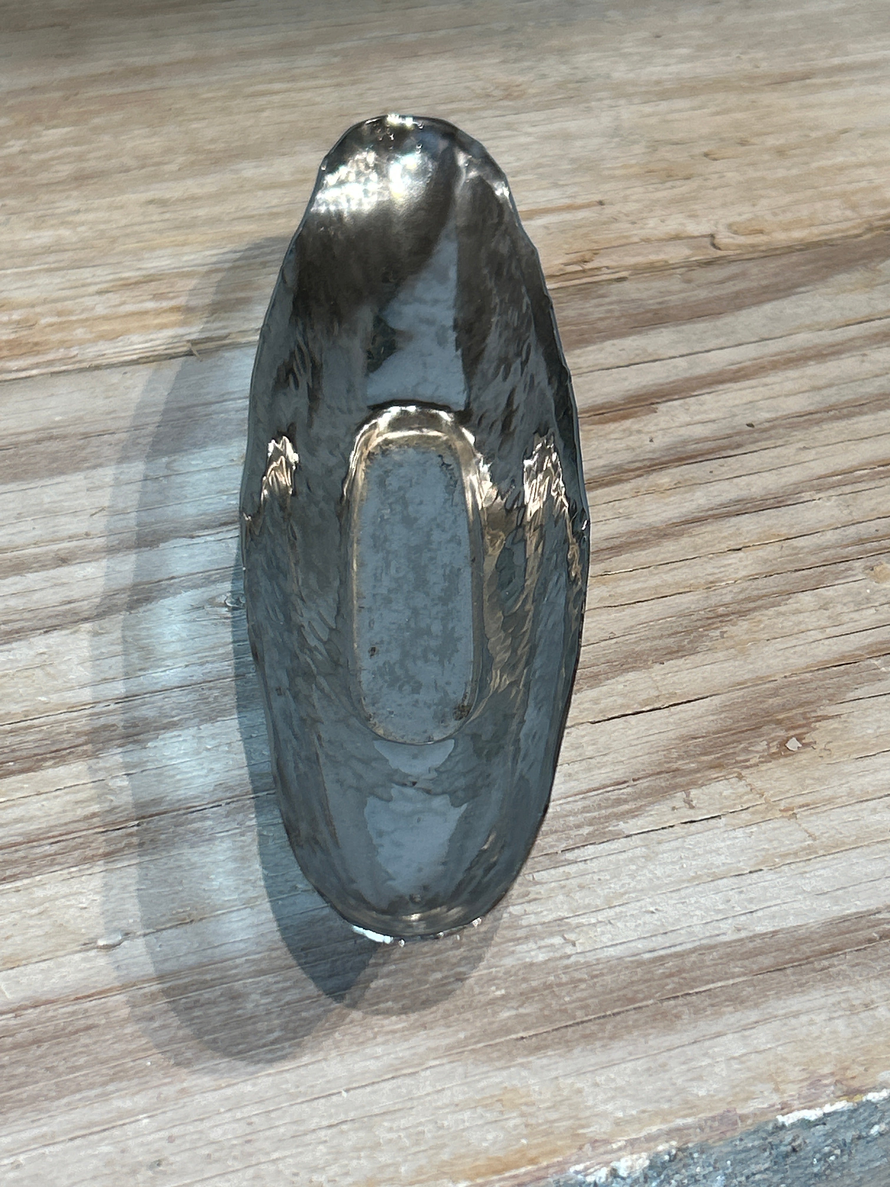 Vintage hammered silver toned centerpiece dish