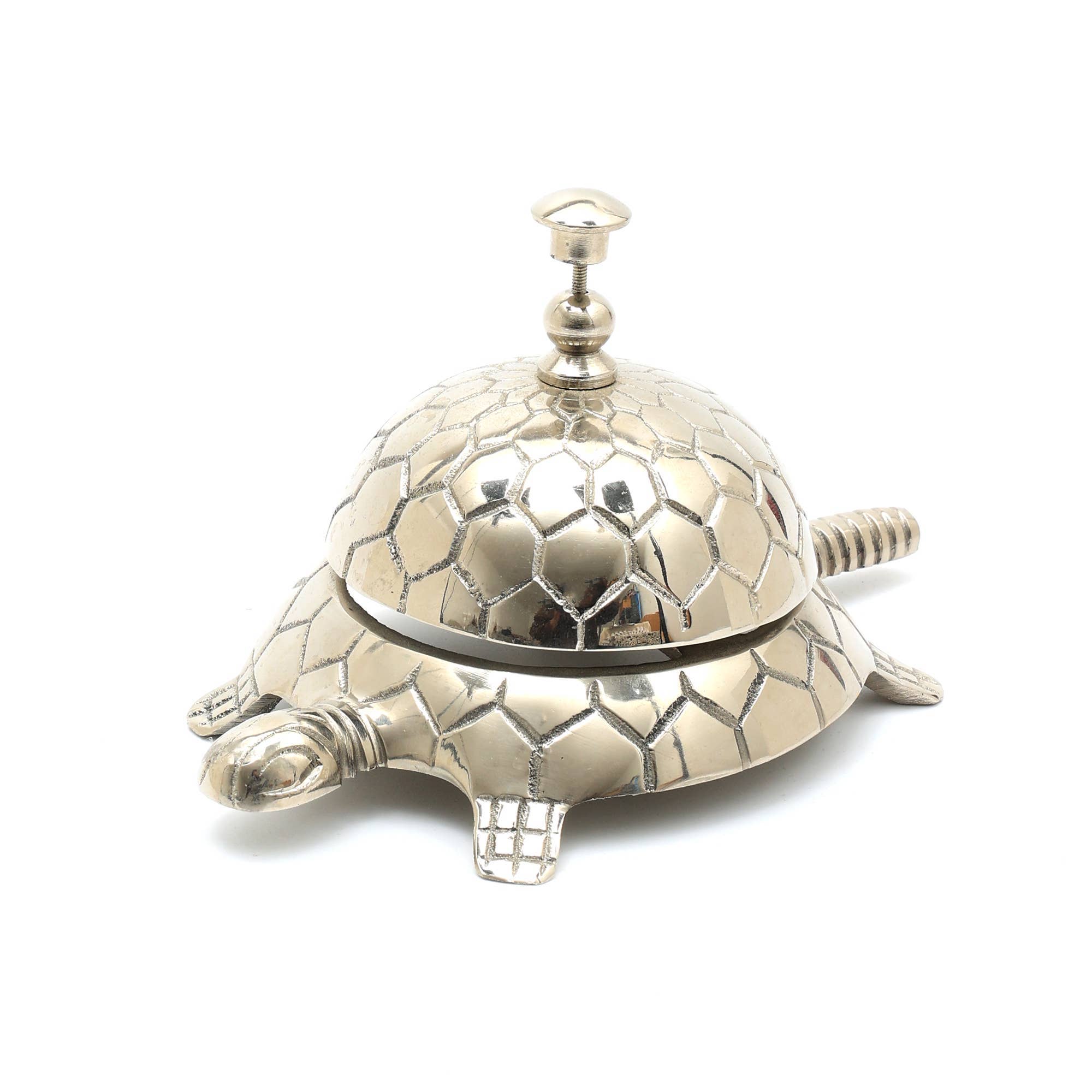 Desk Bell | Decorative Aluminum Desk Bell, Turtle Shape-7.5"